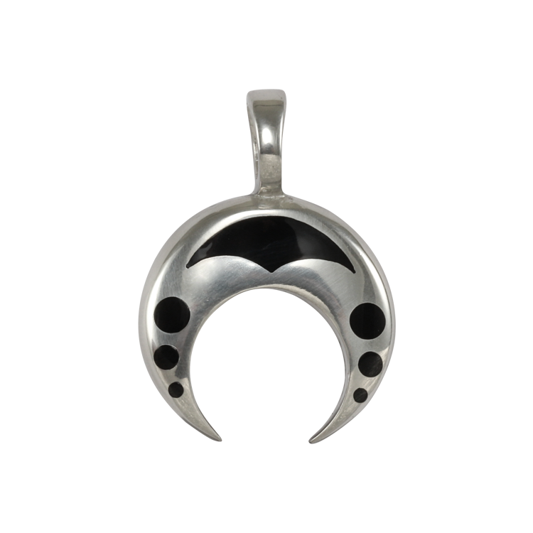 Bico吊墜，女士吊墜 彎曲月牙；光輝與智慧 不含鍊子（1901黑色）