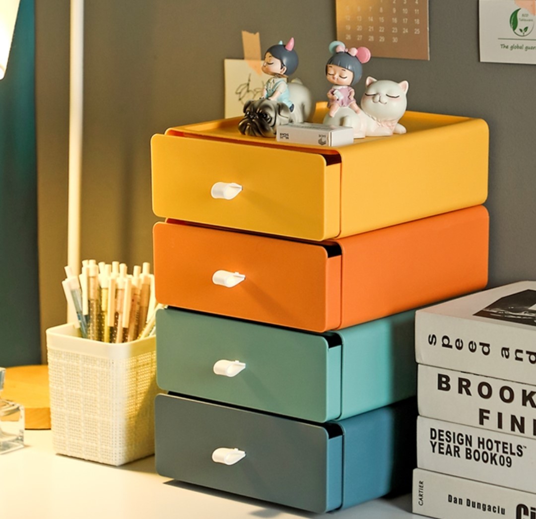 糖果色多功能桌面收納盒