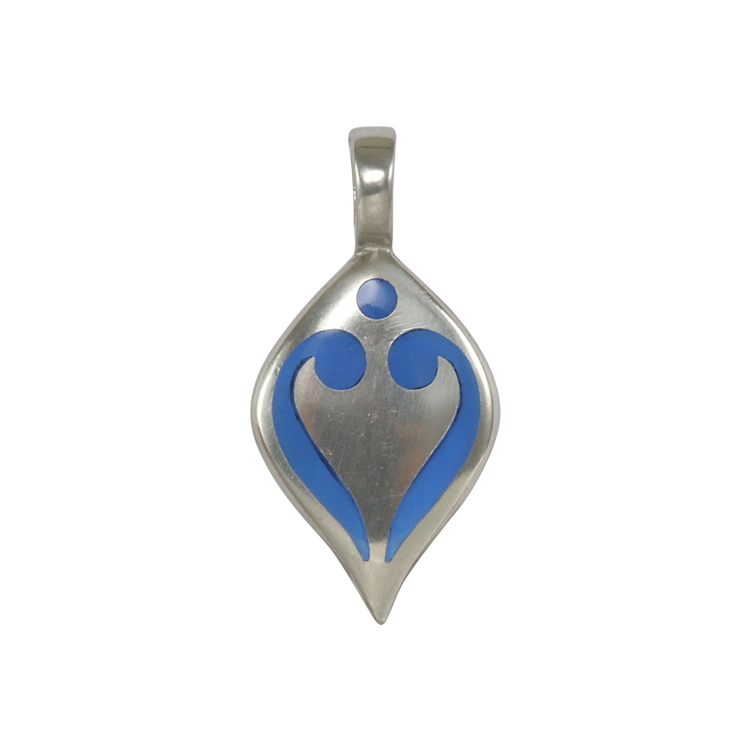 Bico吊墜，女士吊墜 心之輝光；真誠與慈愛 不含鍊子（1902小款藍色）