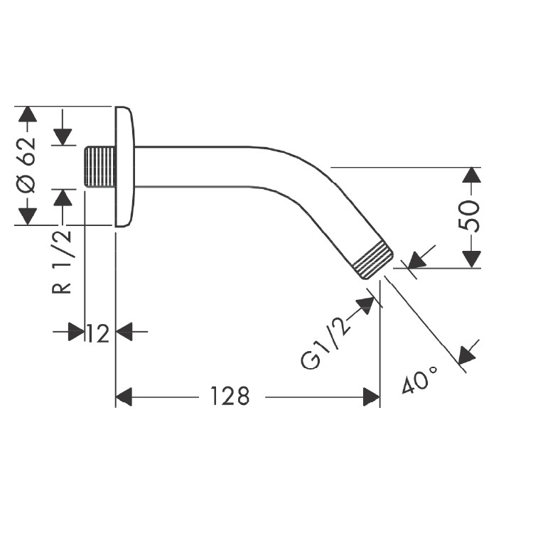 hansgrohe 27411, -000 shower arm