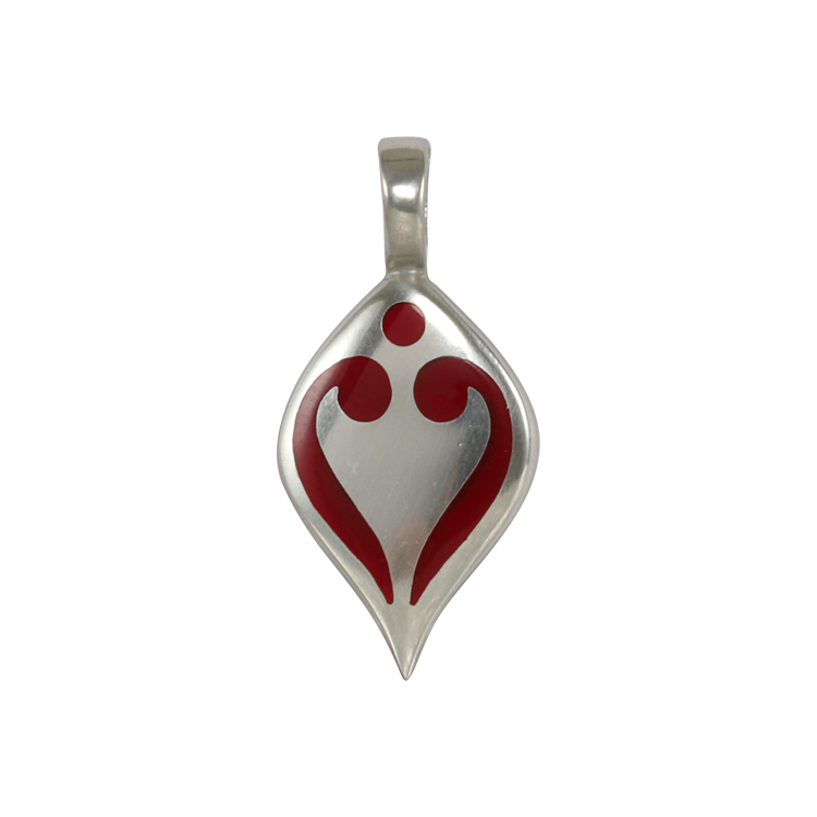Bico吊墜，女士吊墜 心之輝光；真誠與慈愛 不含鍊子（1902小款紅色）
