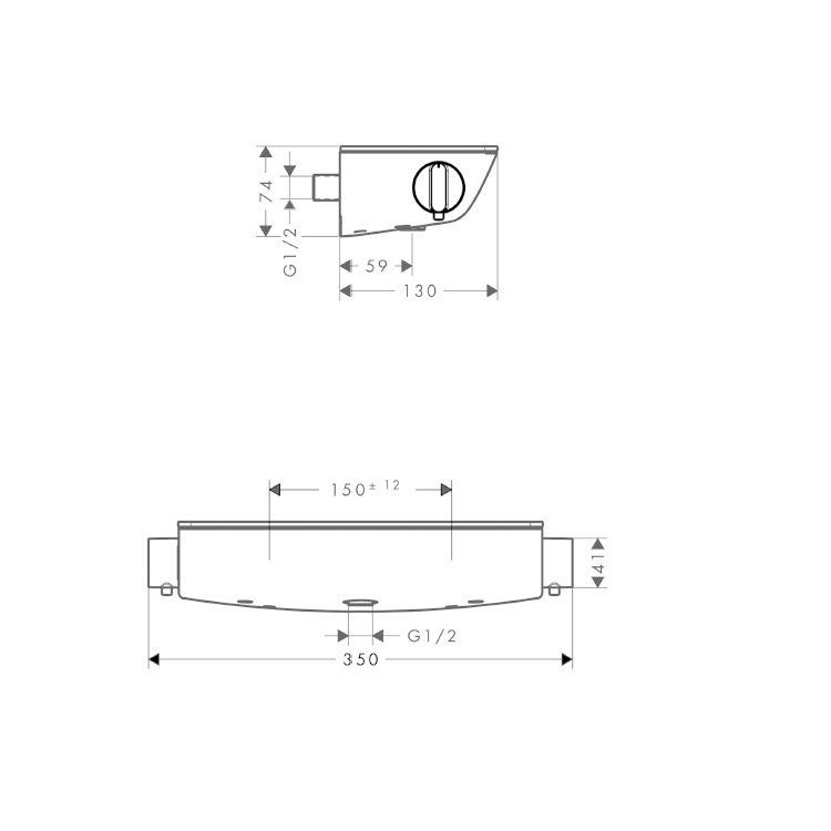 hansgrohe Ecostat Select 13161, -000 Shower thermostat for exposed installation - GA Approval