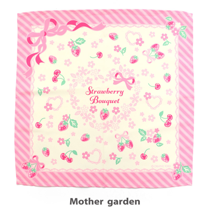 【日本Mother Garden】方巾 四角草莓
