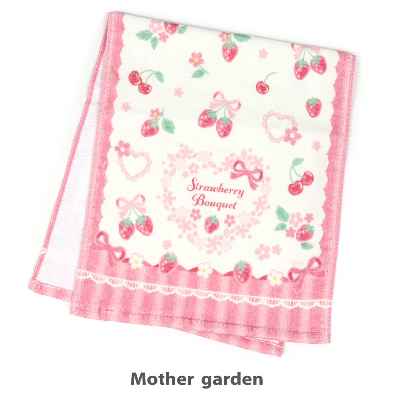 【日本Mother Garden】毛巾 草莓 緞帶