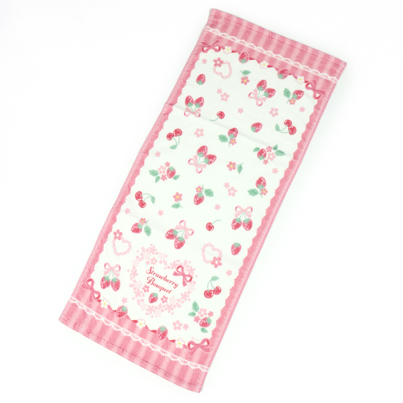 【日本Mother Garden】毛巾 草莓 緞帶