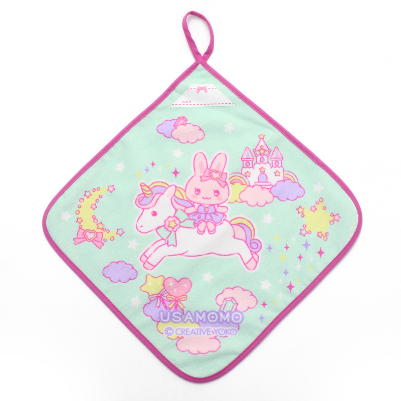 日本Usamomo萌兔桃桃 掛式擦手巾 獨角獸系列