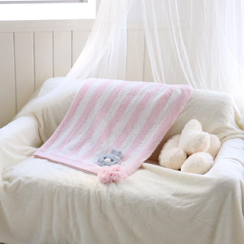 【日本Mother Garden】 毛毯  粉色兔子、綠色熊熊