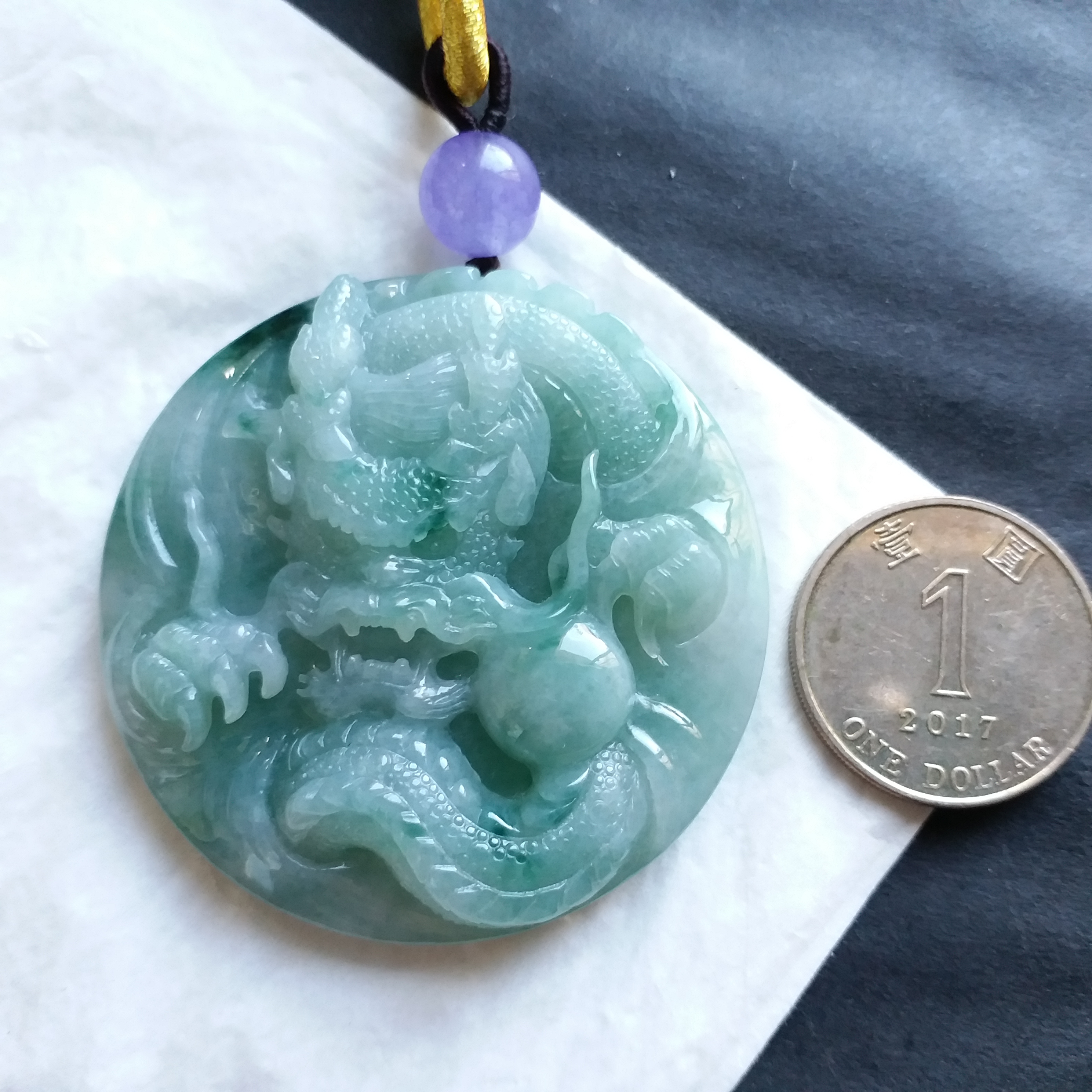 J1918 飄藍花龍牌 (54mm直徑)