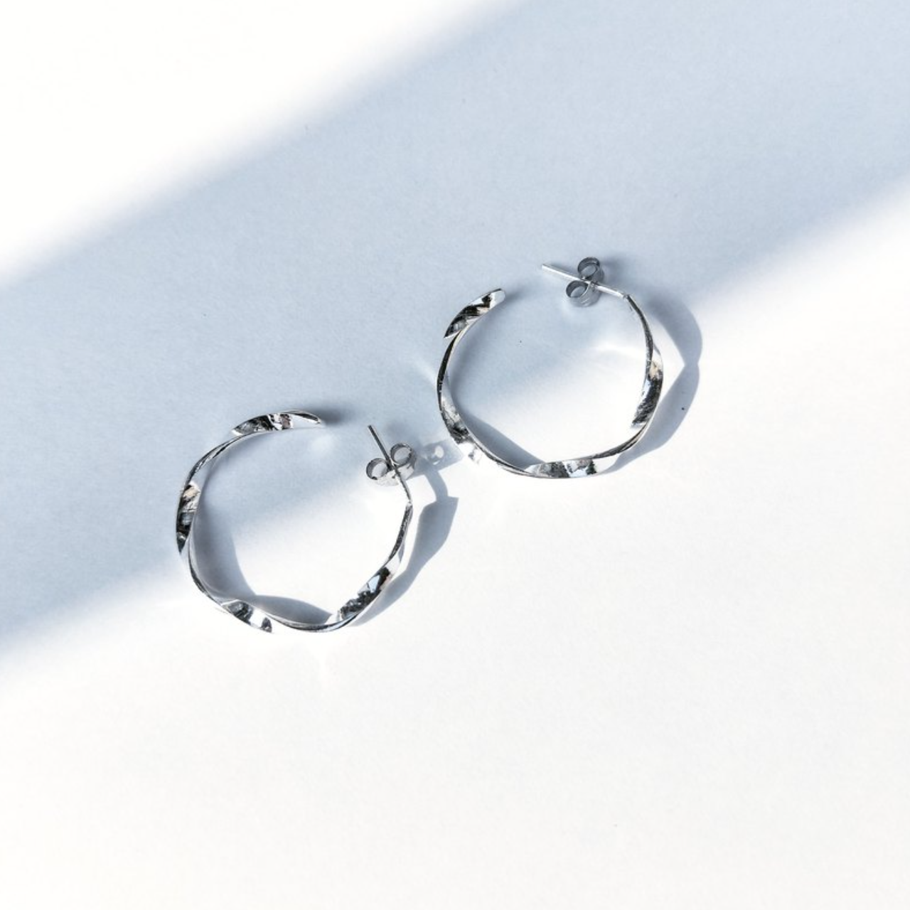 │簡約│波紋圈圈c型 • 耳針耳夾 • 純銀耳飾 • 設計師原創