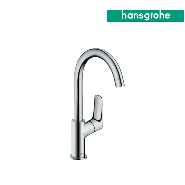 hansgrohe Logis 71130, -000 Single lever basin mixer 210 with swivel spout and pop-up waste set