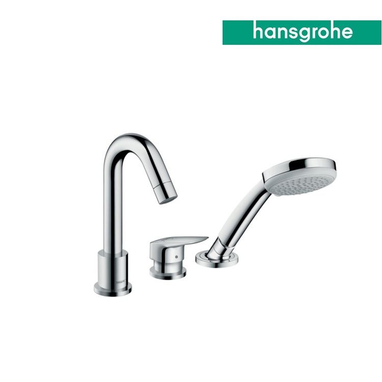hansgrohe Logis 71310, -000 + 13437, -180 3-hole rim mounted single lever bath mixer