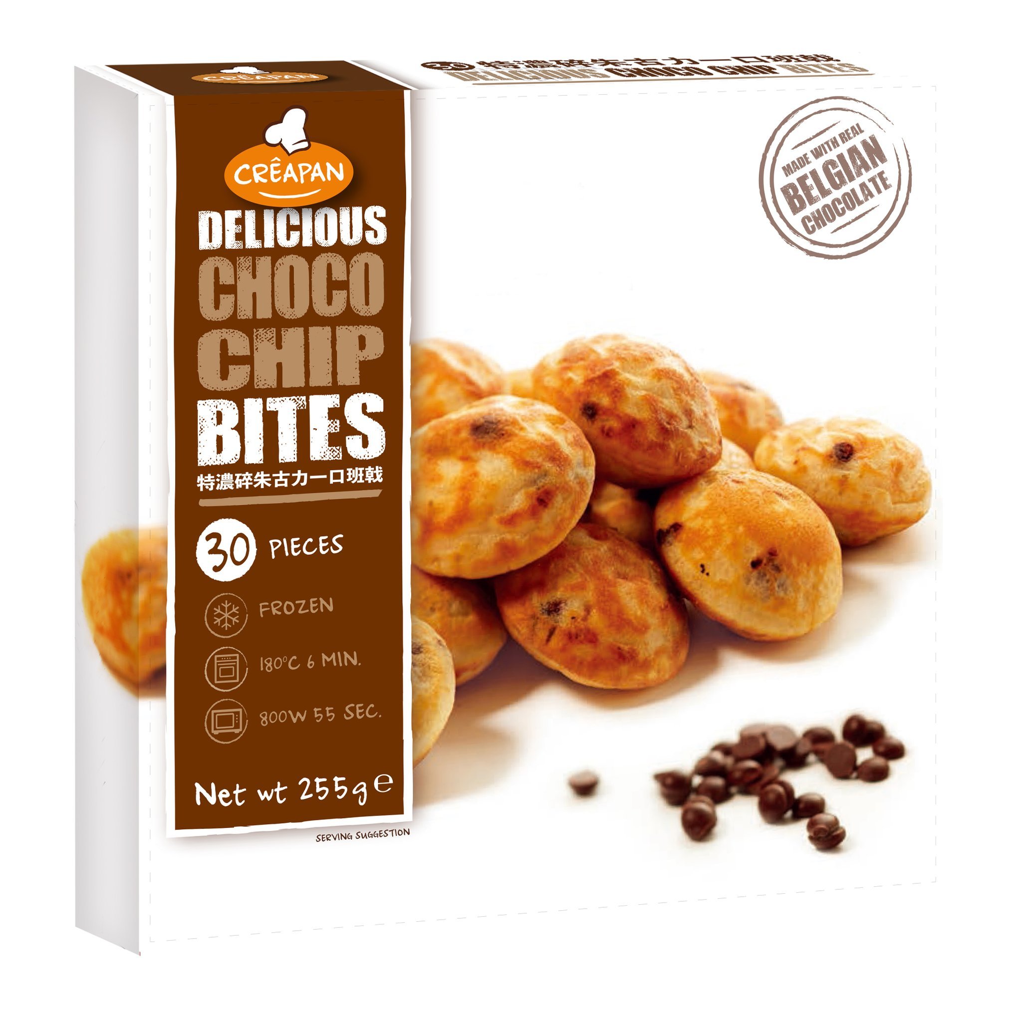 比利時 Creapan 特濃碎朱古力一口班戟(雞蛋仔) 255g