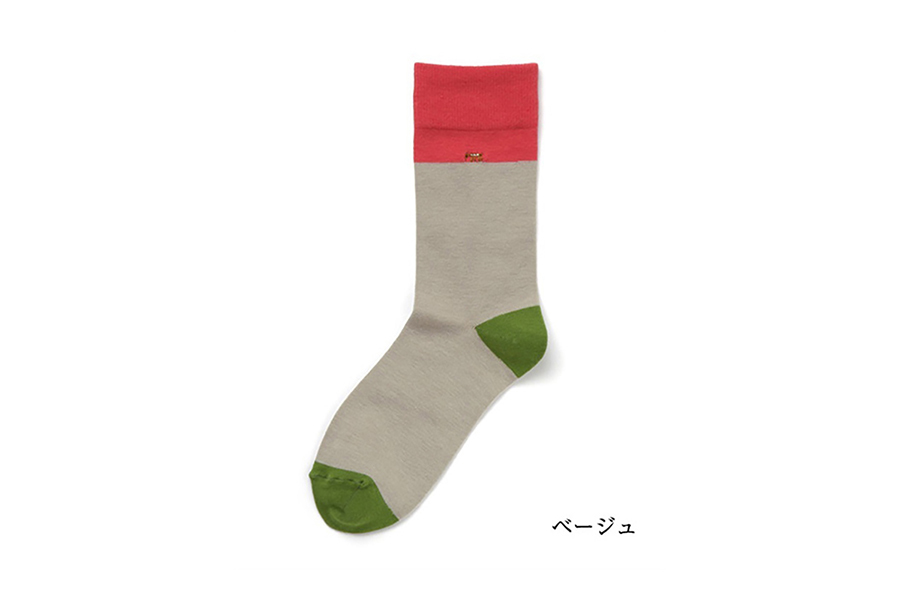 中川政七-鹿-襪子 米色
