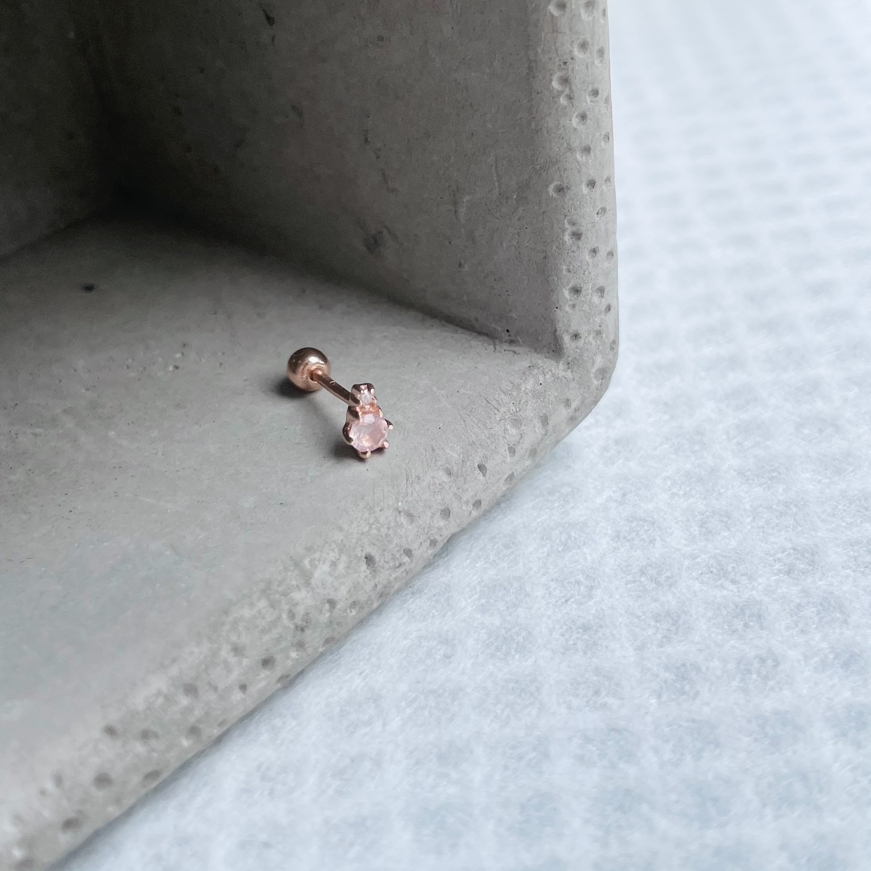 熱氣球小粉晶轉珠耳環