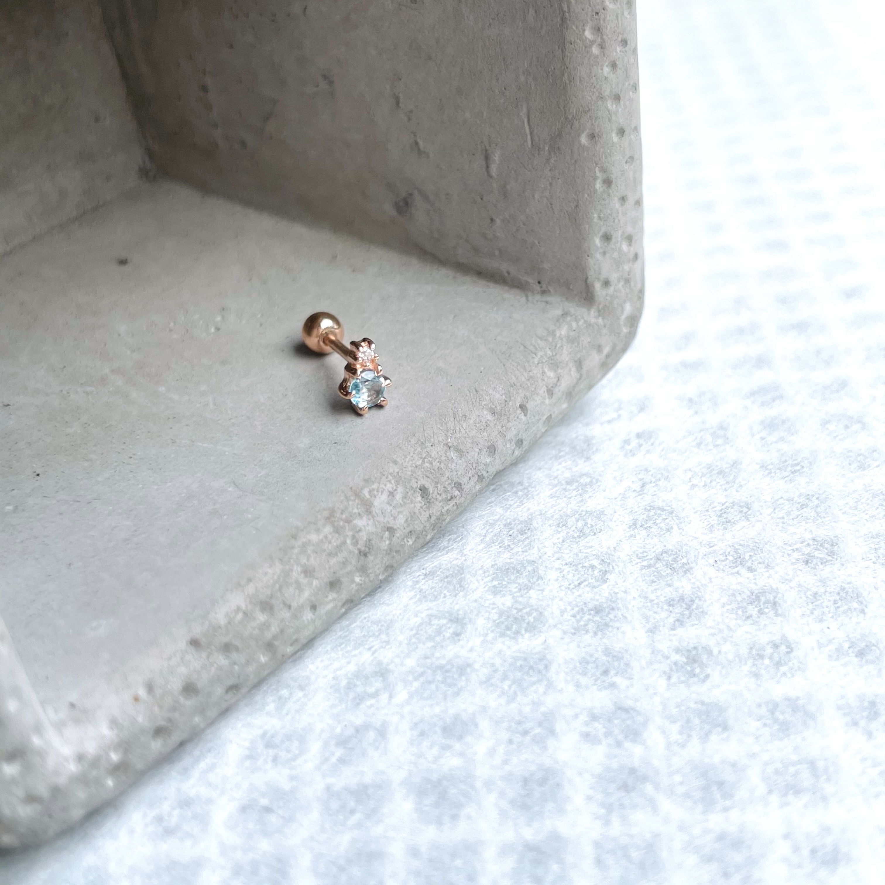 熱氣球小托帕轉珠耳環