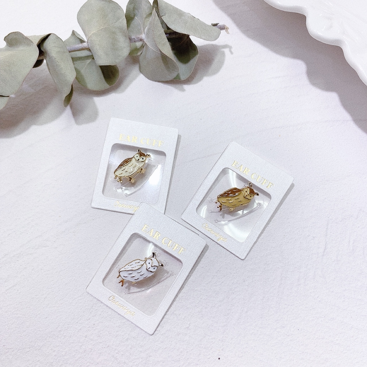 [日本制] 貓頭鷹耳骨耳夾