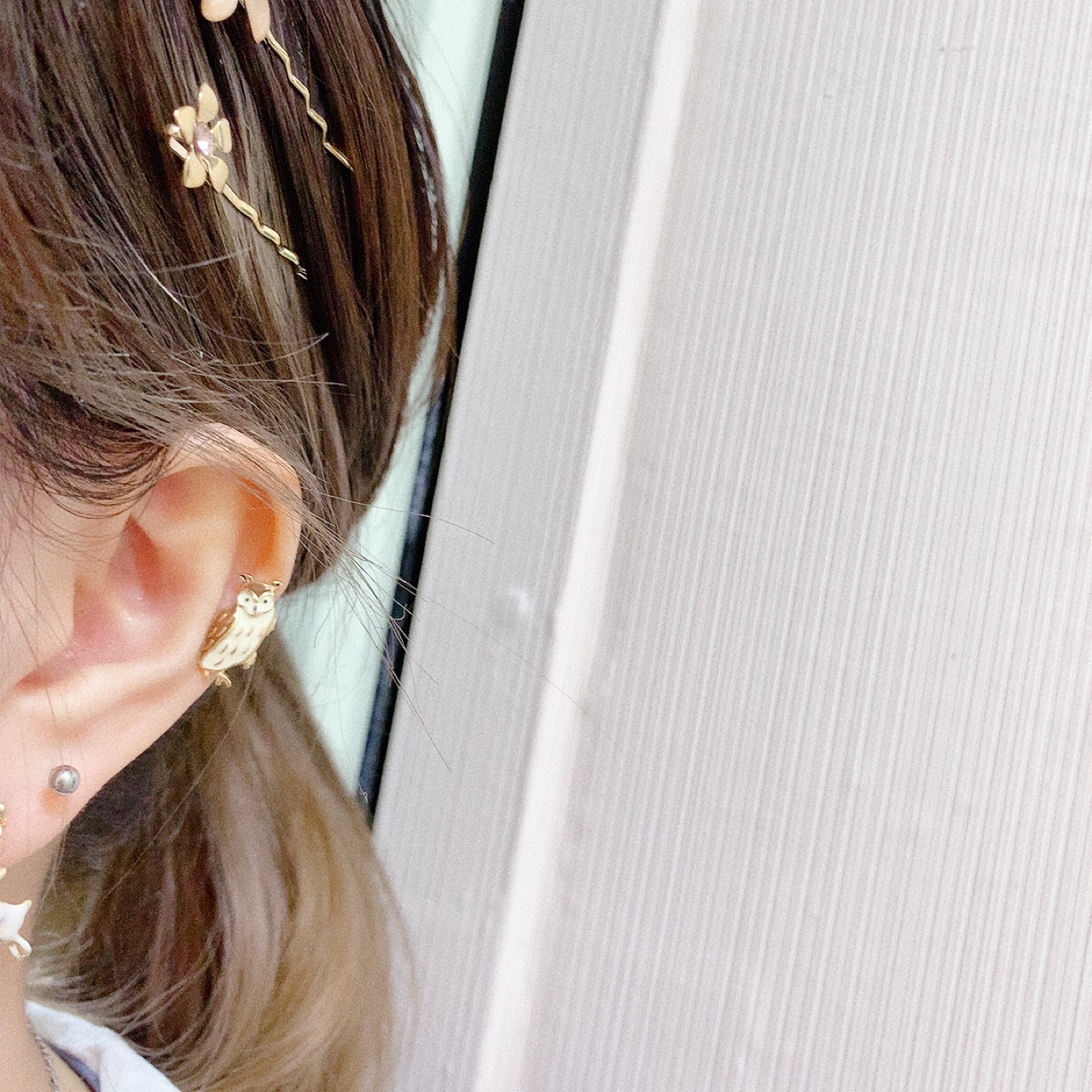 [日本制] 貓頭鷹耳骨耳夾