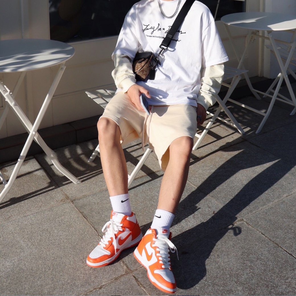 NIKE Dunk High " Syracuse" 白橘 橙色 雪城 高筒 (男款)