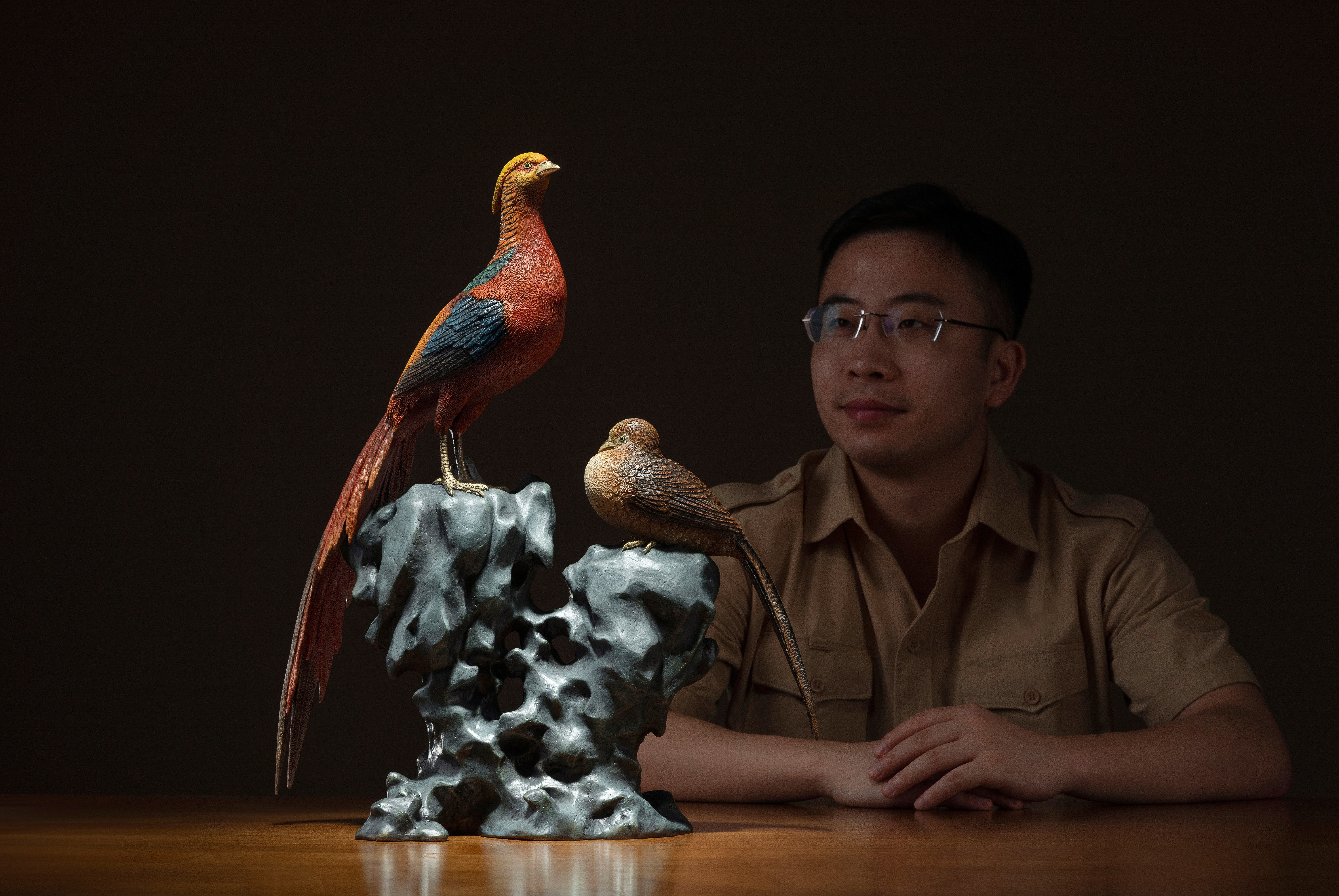 前程似錦(紅腹錦雞)｜銅作工藝品