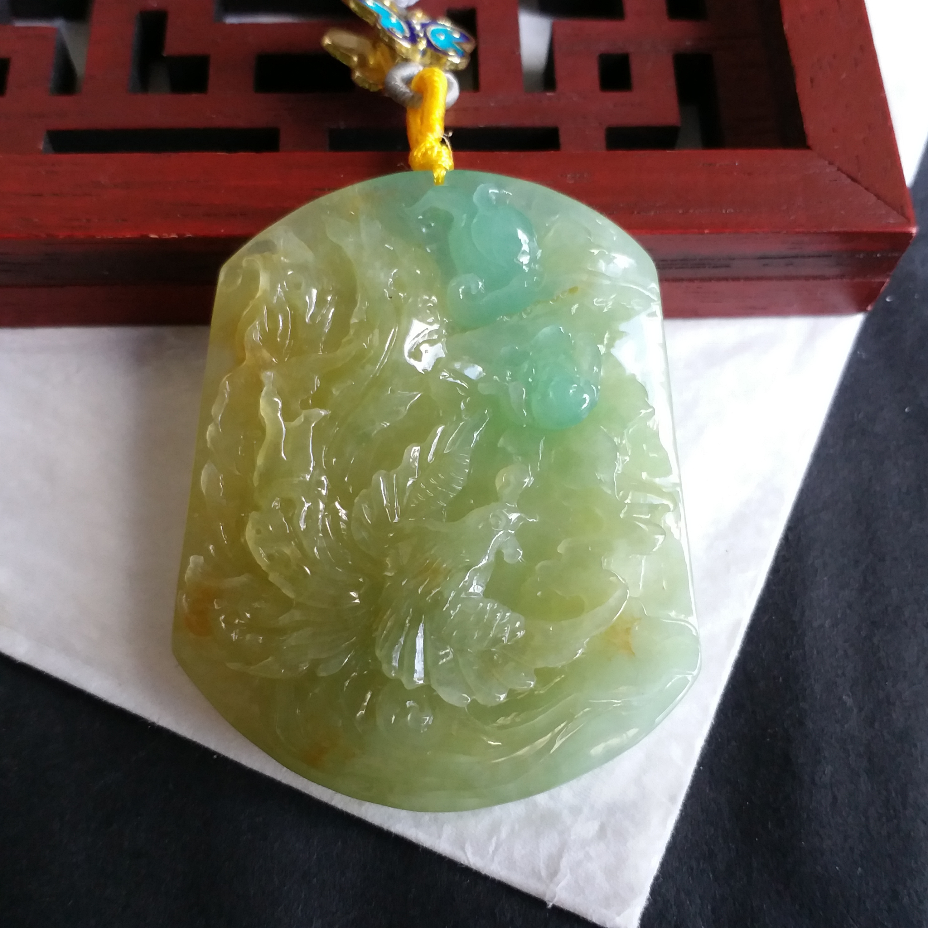 鳳凰牡丹, 天然翡翠A玉, 緬甸玉, Jade, Jadeite