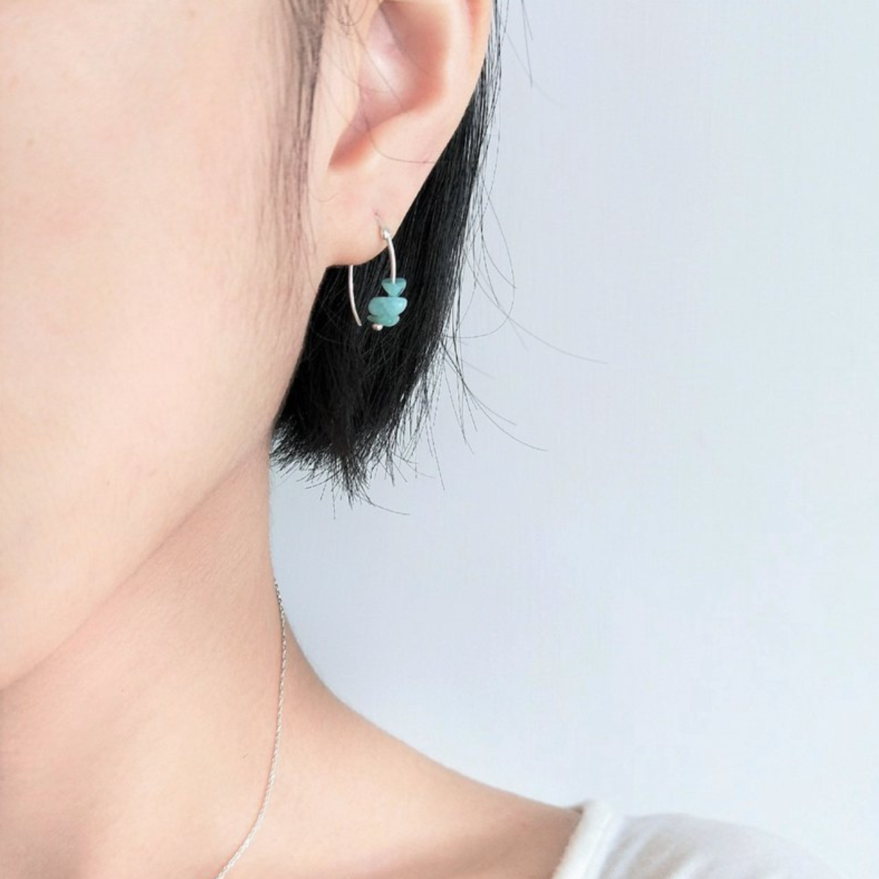 │輕奢│天河石 • 耳針 • 純銀耳飾 • 設計師原創