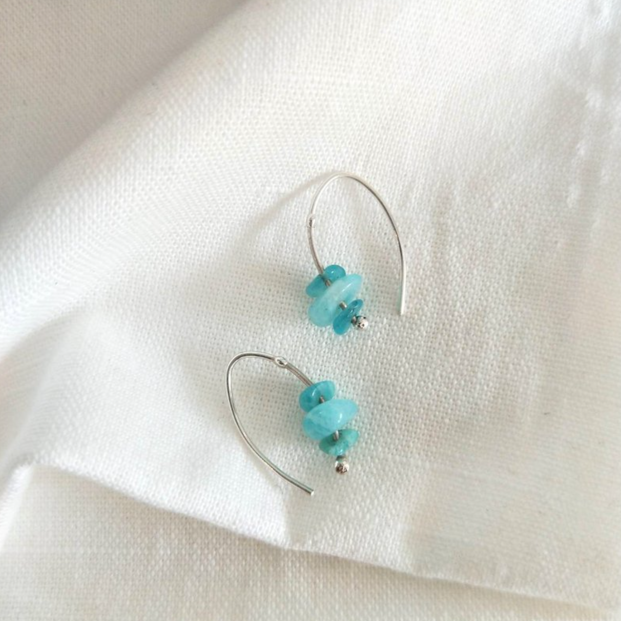 │輕奢│天河石 • 耳針 • 純銀耳飾 • 設計師原創