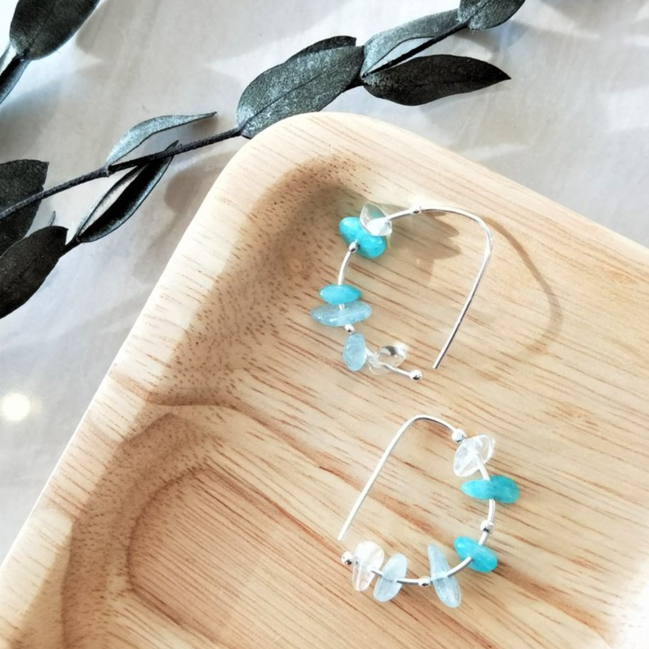 │天然石│晨露 • 輕耳飾 • 耳針耳夾 • 純銀耳飾 • 設計師原創