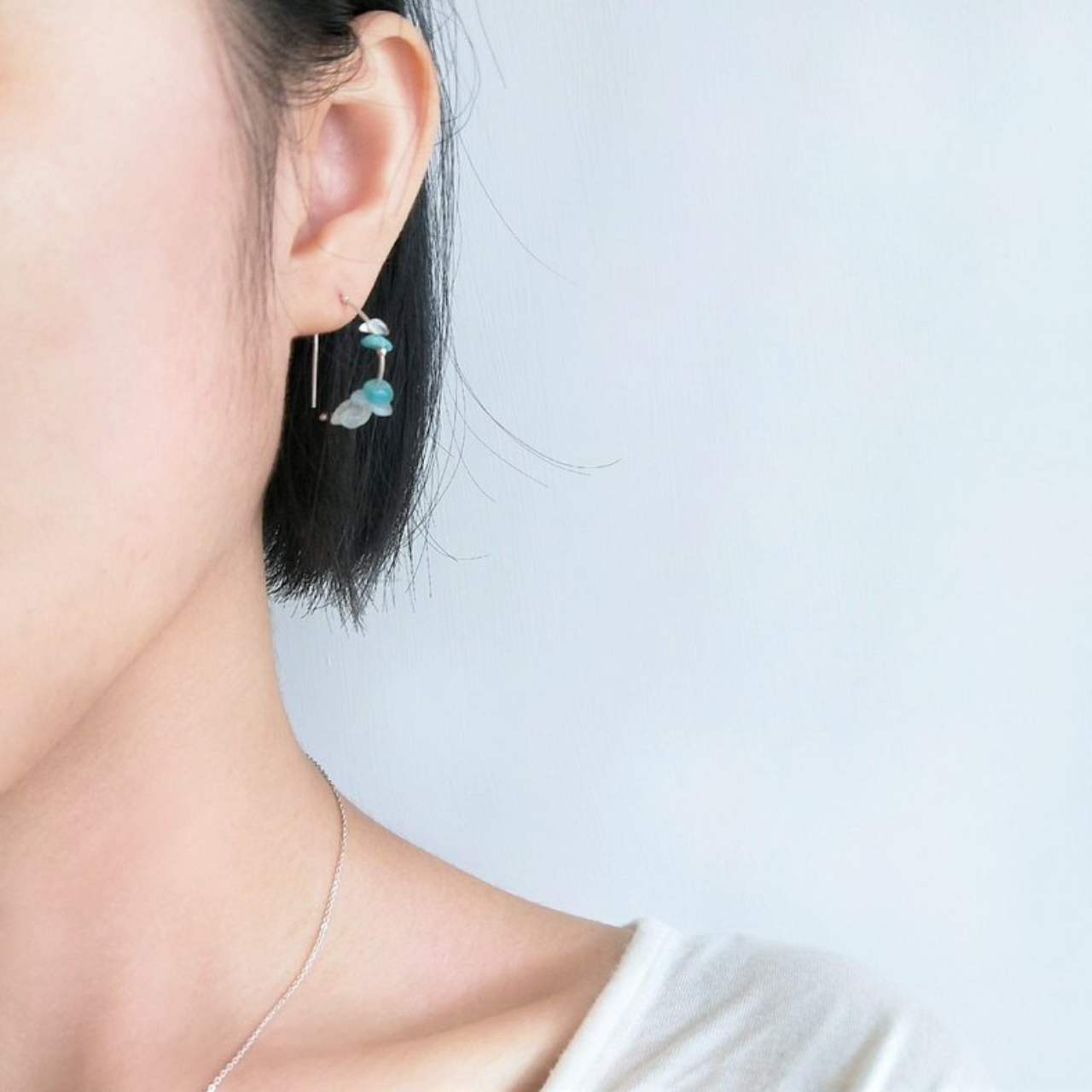 │天然石│晨露 • 輕耳飾 • 耳針耳夾 • 純銀耳飾 • 設計師原創