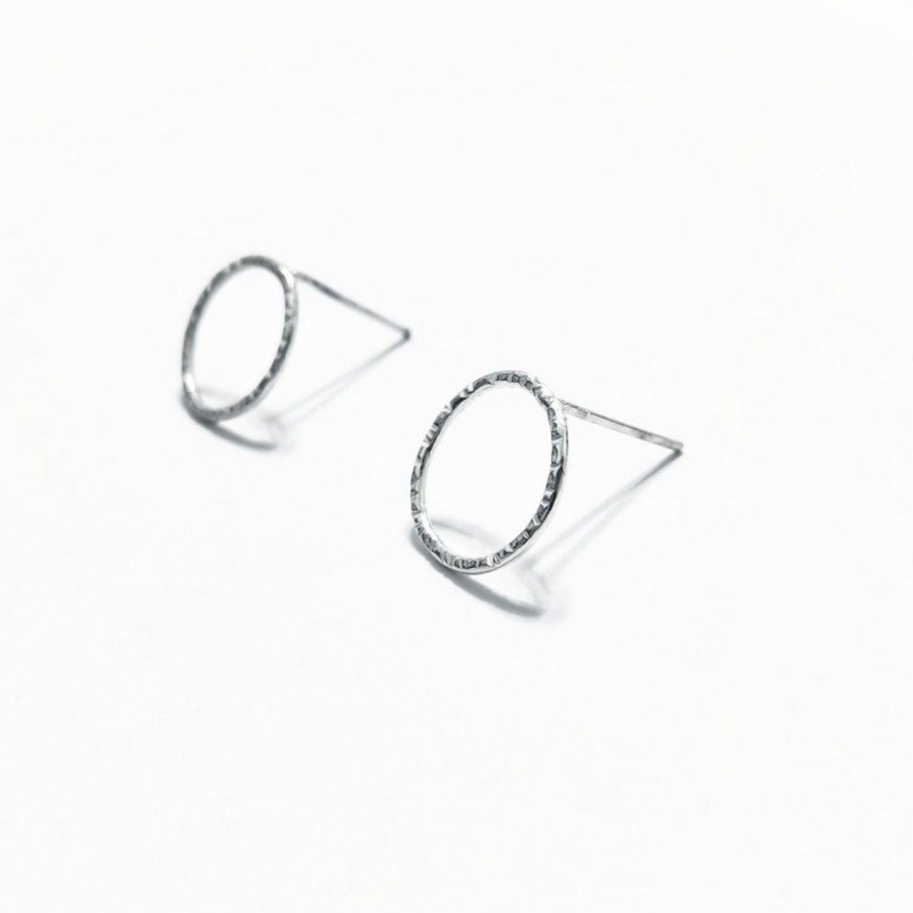 │簡約│紋理圈圈 • 耳針耳夾 • 純銀耳飾
