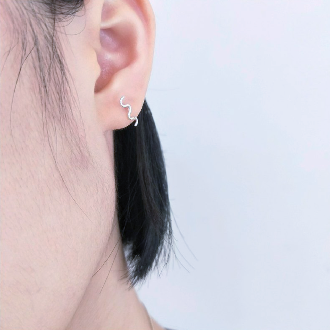 │簡約│隨興塗鴉 • 輕耳飾 • 耳針耳夾 • 純銀耳飾