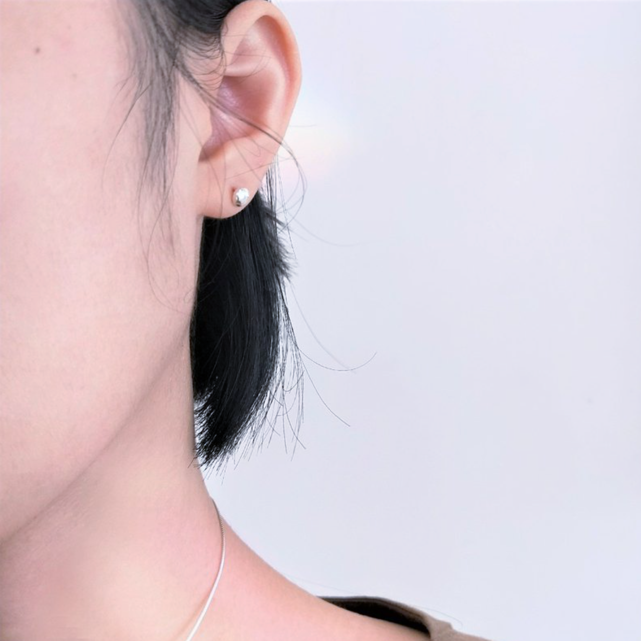 │簡約│手感銀豆 • 輕耳飾 • 耳針耳夾 • 純銀耳飾