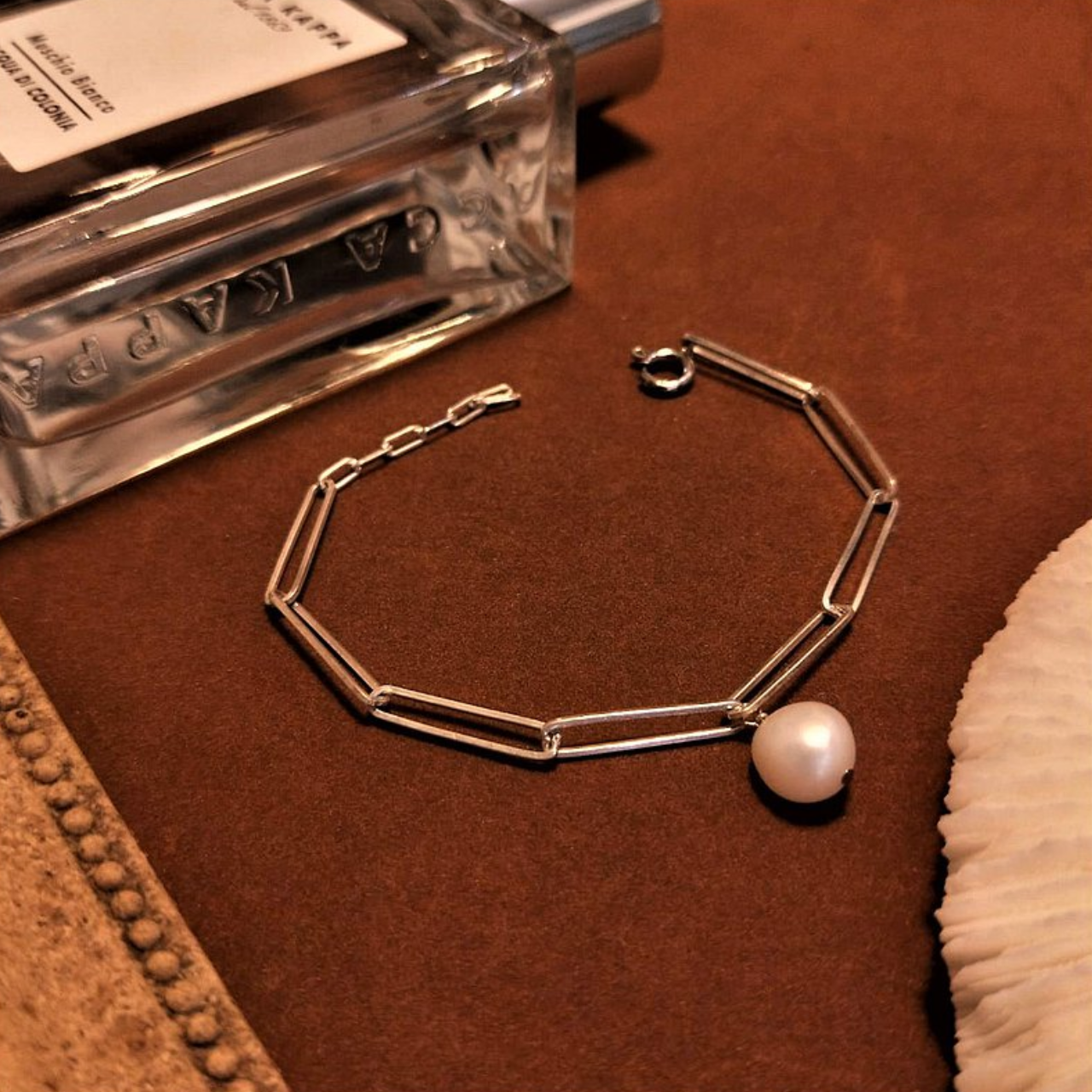 │輕珠寶│天然巴洛克珍珠 • 不規則 • 純銀手鍊