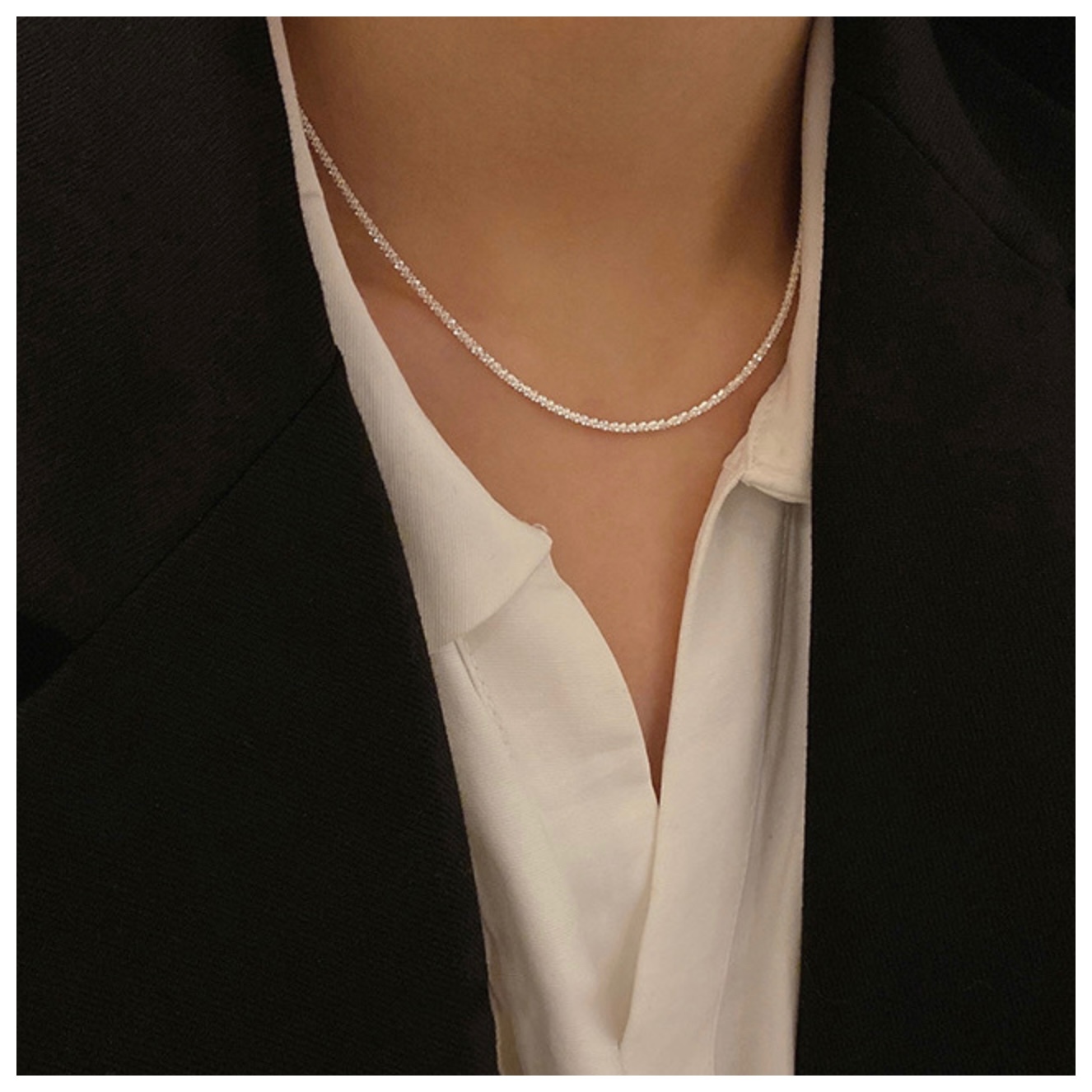 肆玥xAllure氣質鑽石光閃爍鎖骨鏈 金//銀