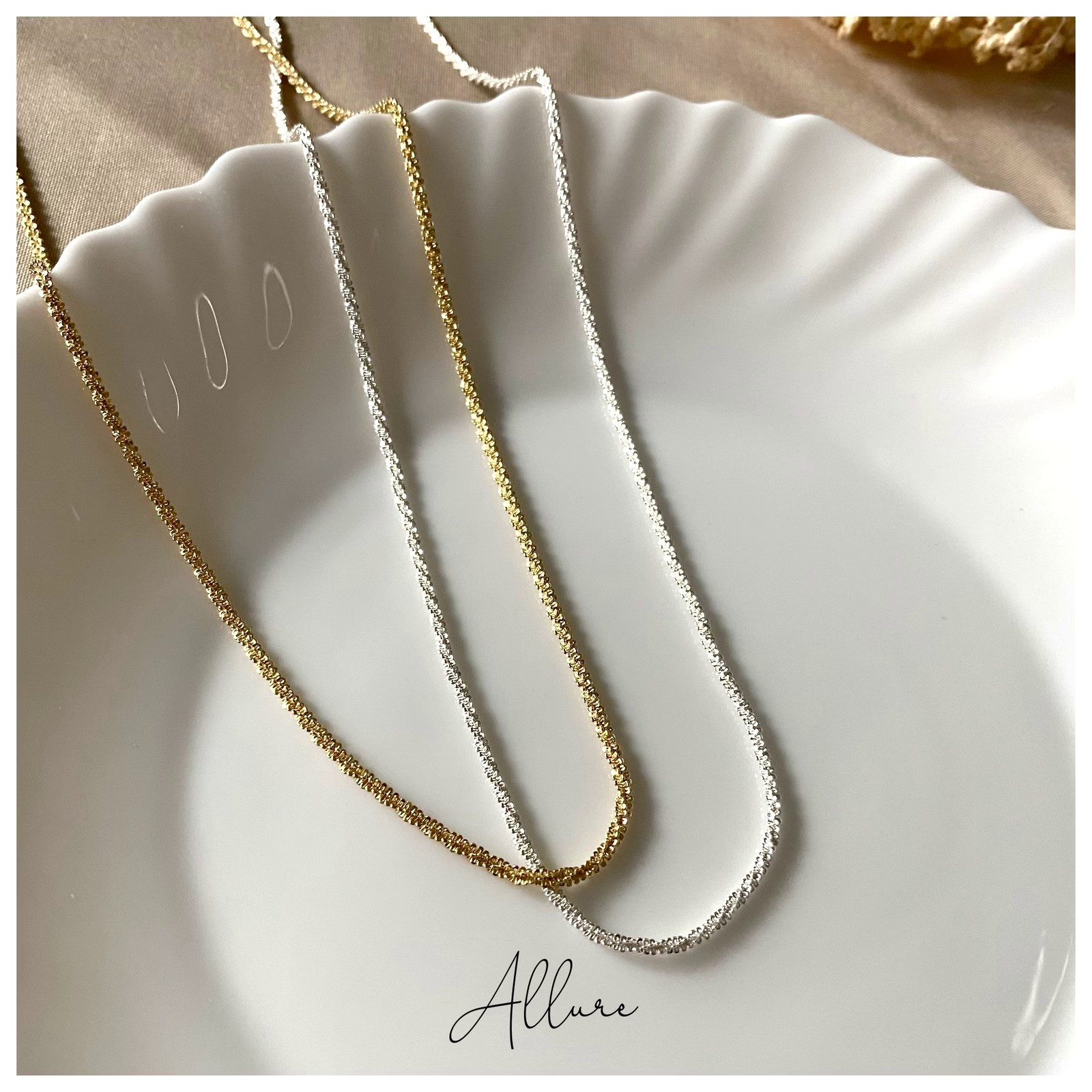 肆玥xAllure氣質鑽石光閃爍鎖骨鏈 金//銀