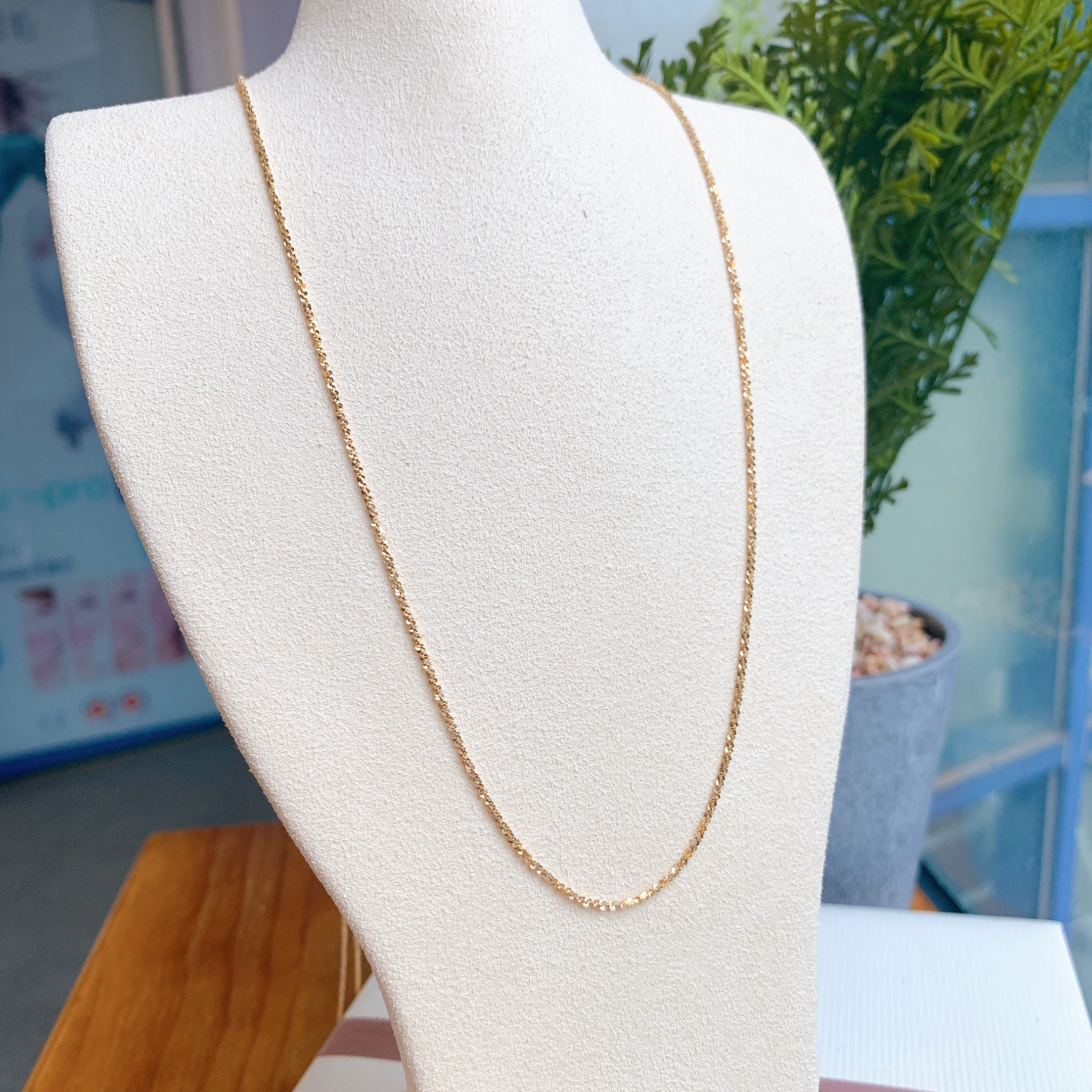 日本製18K金可調節項鏈 - 鏈身超閃爍