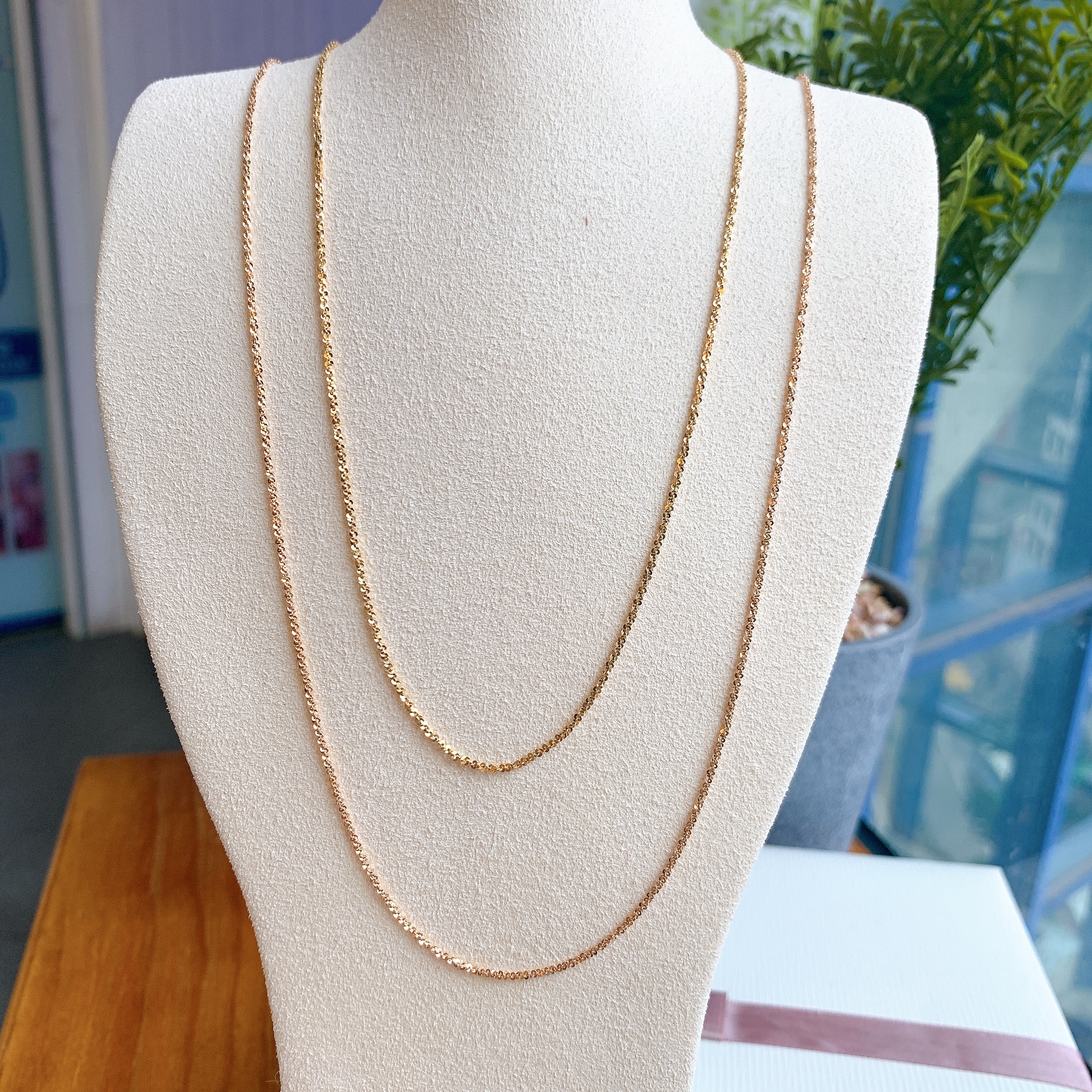 日本製18K金可調節項鏈 - 鏈身超閃爍