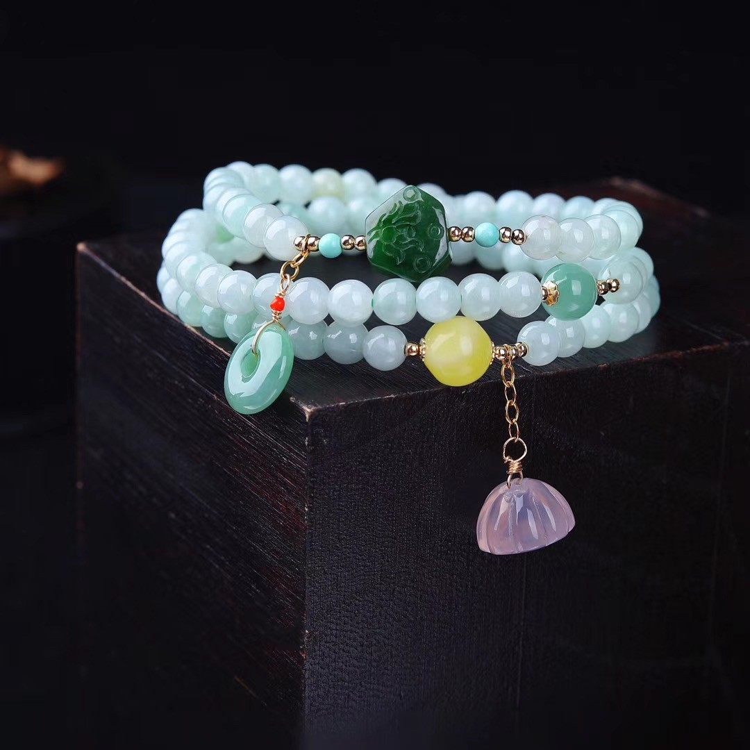 夏日綠意｜天然翡翠A貨 三圈手鍊