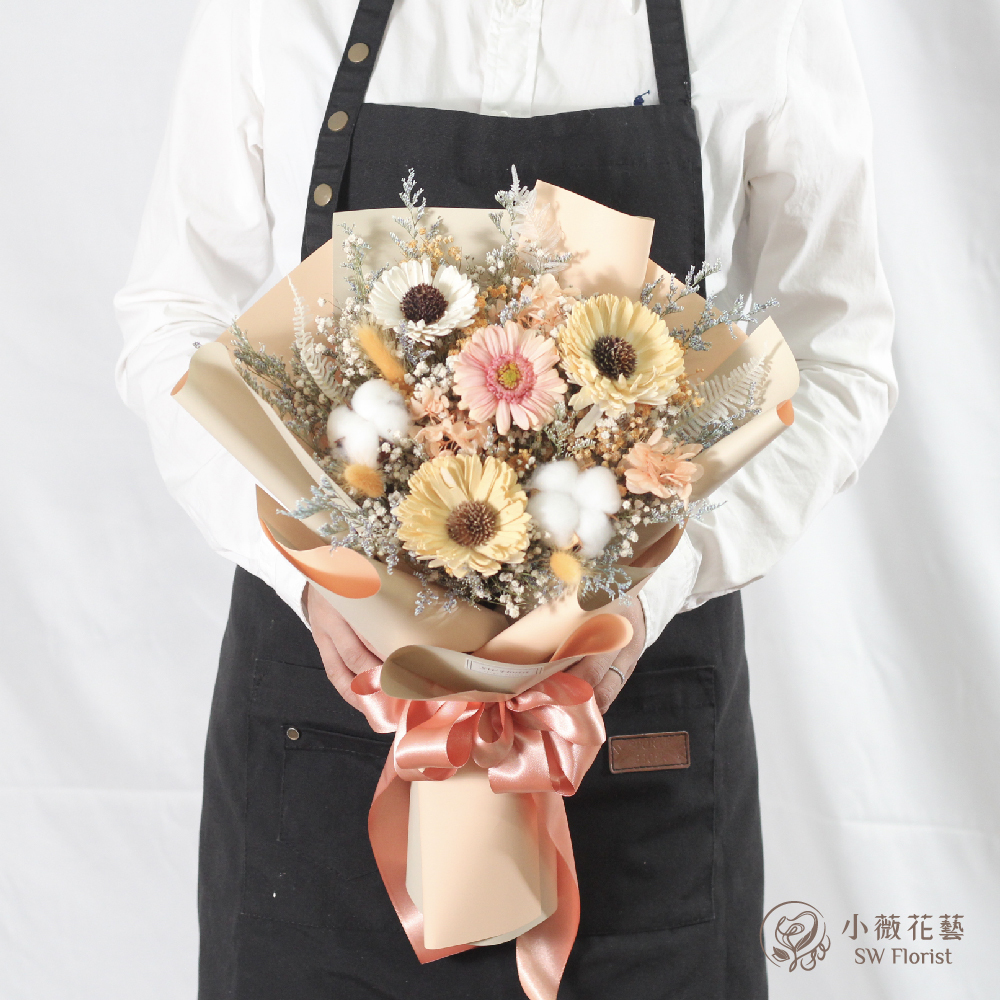 |女神的期盼-向日葵花束-畢業乾燥花-教師節禮物-大型|