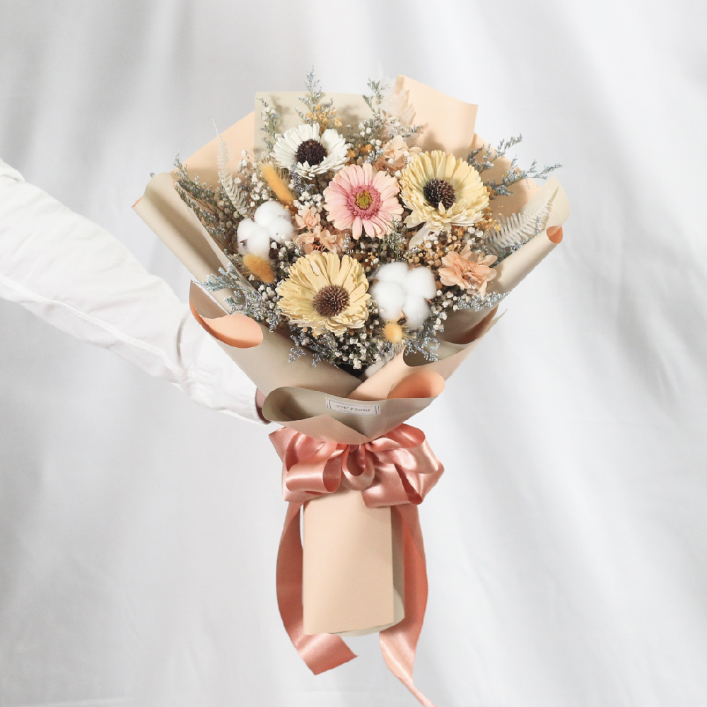 |女神的期盼-向日葵花束-畢業乾燥花-教師節禮物-大型|