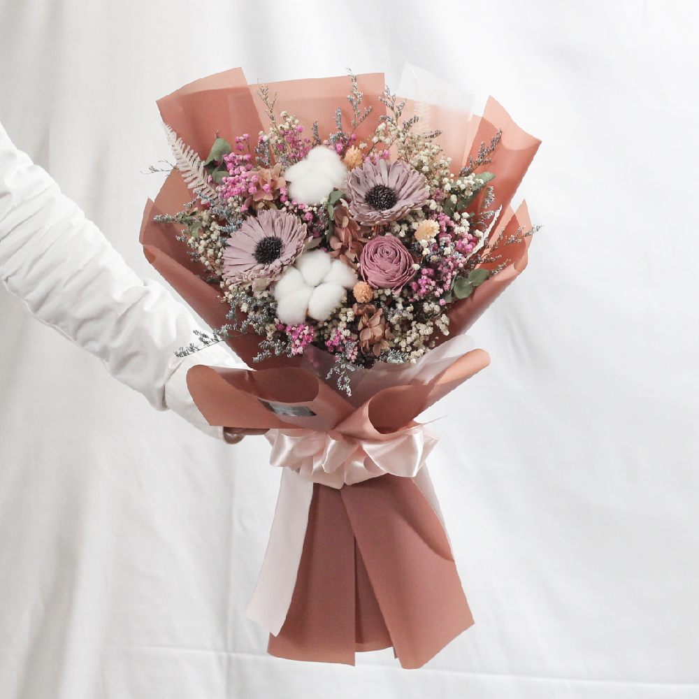 |女神的祝福-向日葵花束-畢業乾燥花-教師節禮物-大型|