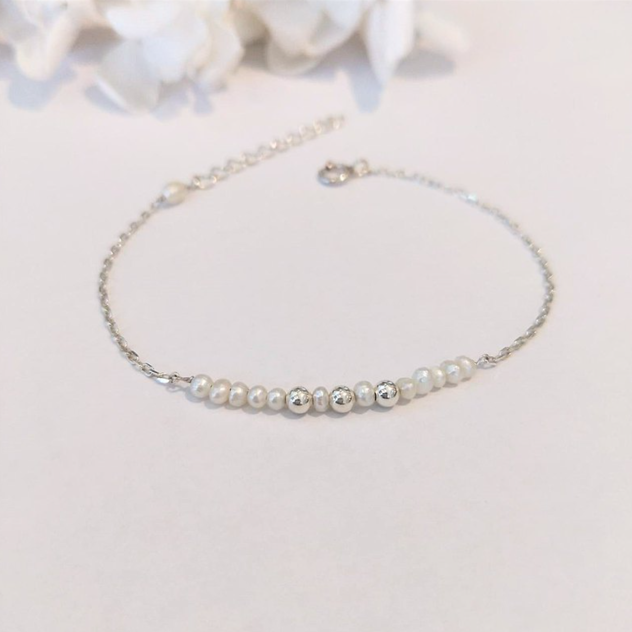 │簡約│不規則小珍珠 • 手鍊 • 純銀手鍊