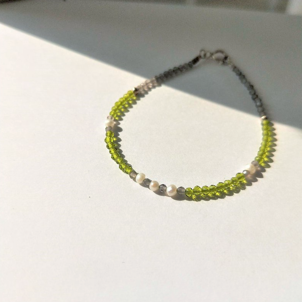 │天然石│清新森林 • 純銀手鍊 • 設計師原創