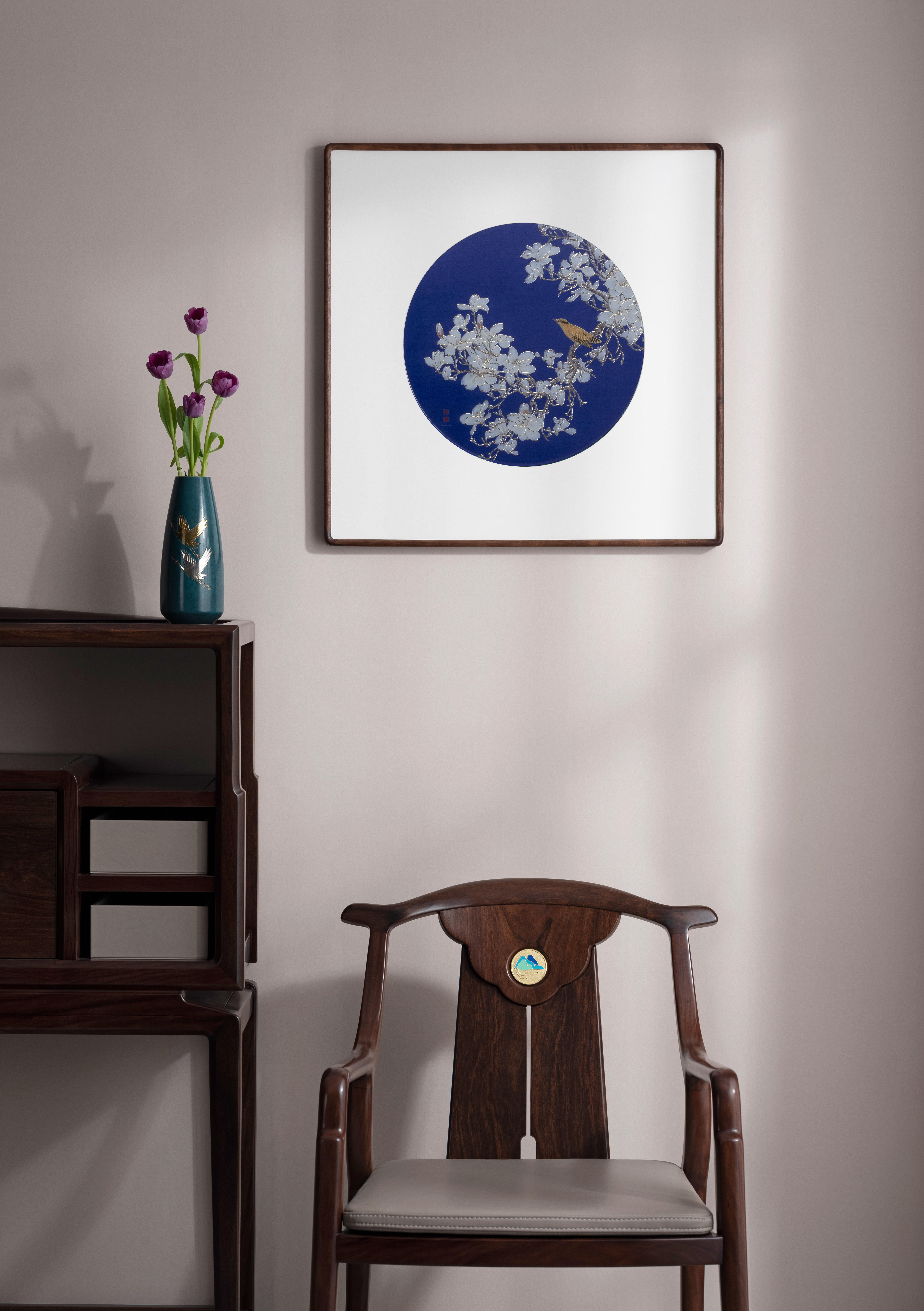 玉蘭棲禽(銅雕畫)◇已停產◇