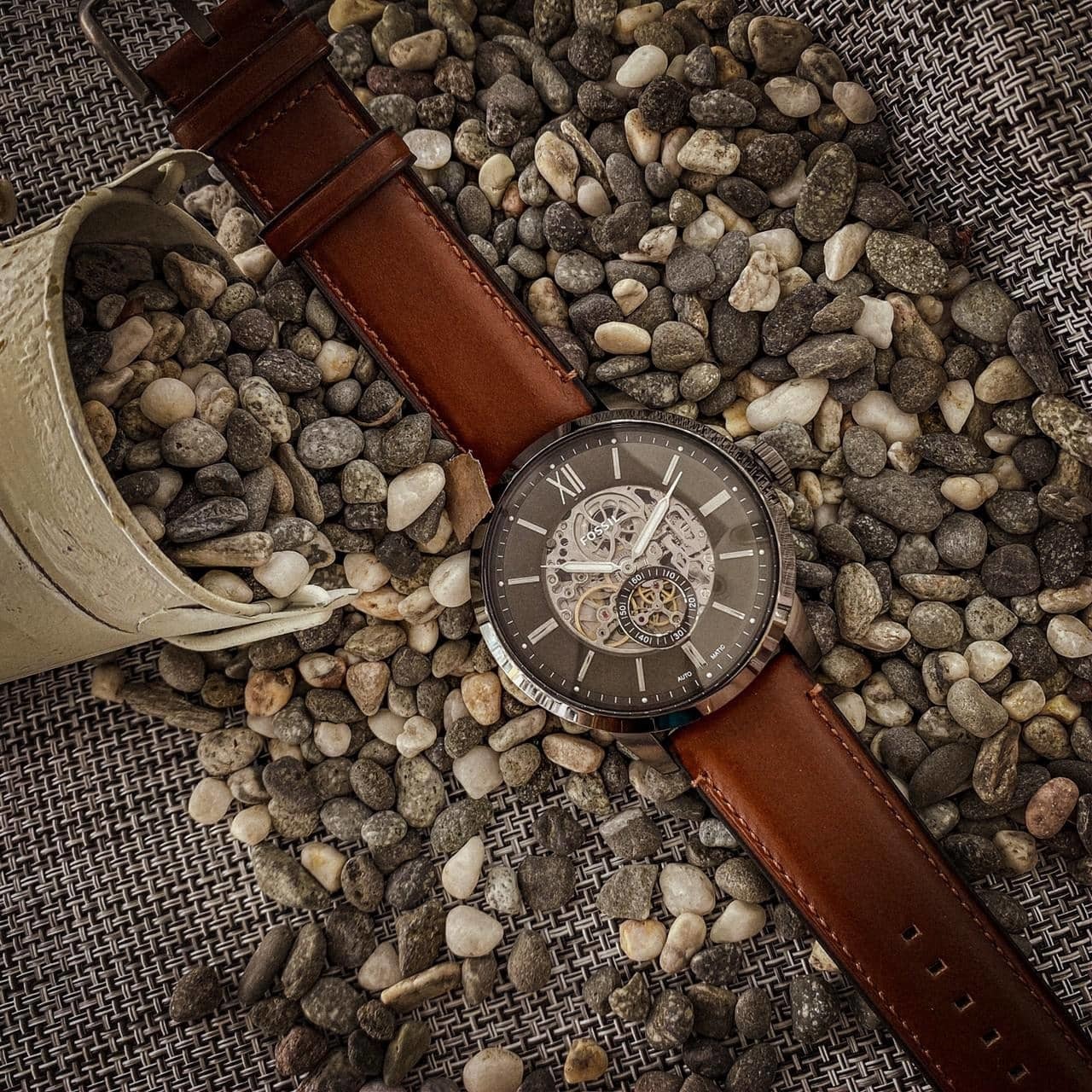 【FOSSIL】Commuter系列 大錶徑小秒針鏤空休閒機械錶  ME3181 48mm 現代鐘錶