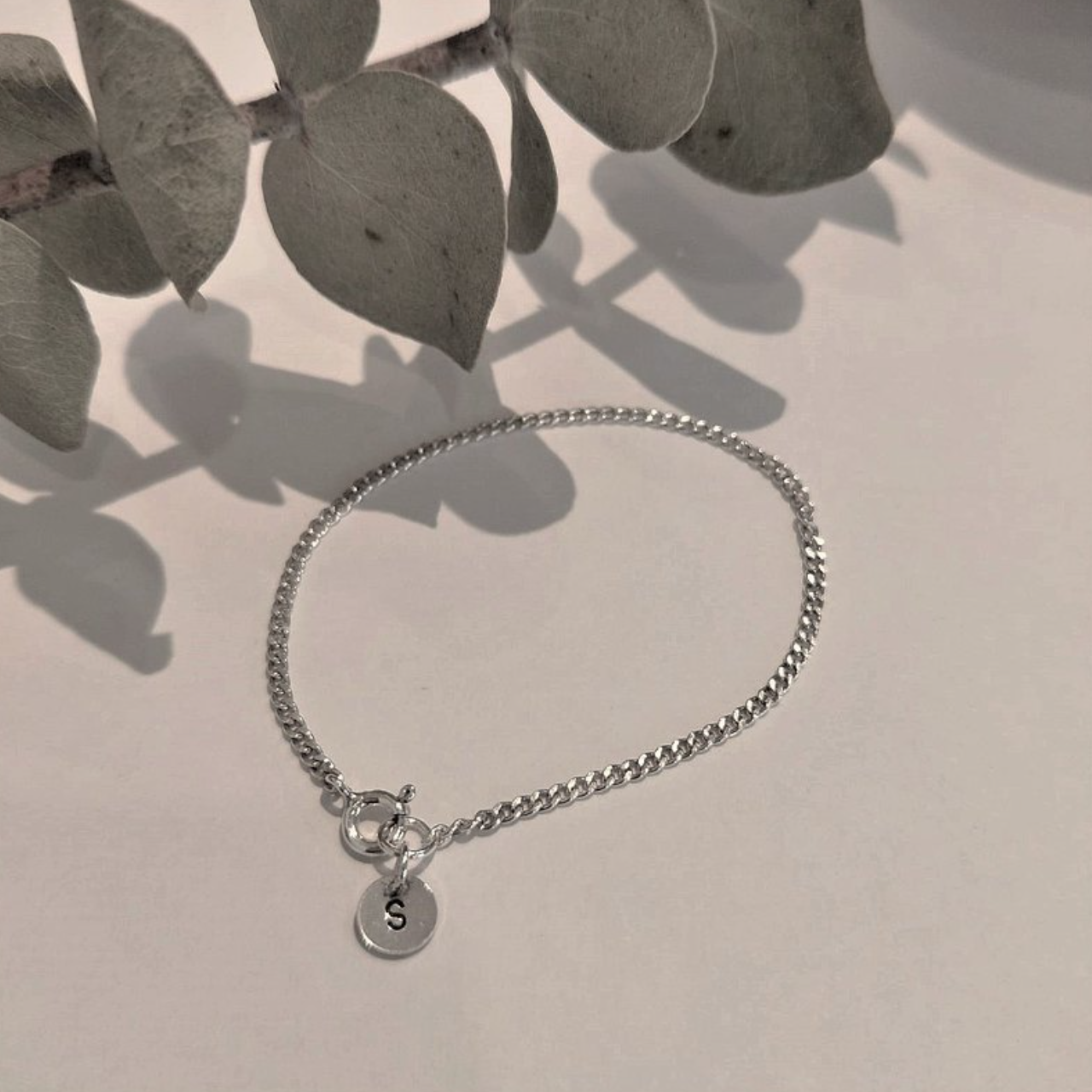 │溫度│小圓片扁圈 • 手感鋼印 • 紀念禮物 • 純銀手鍊