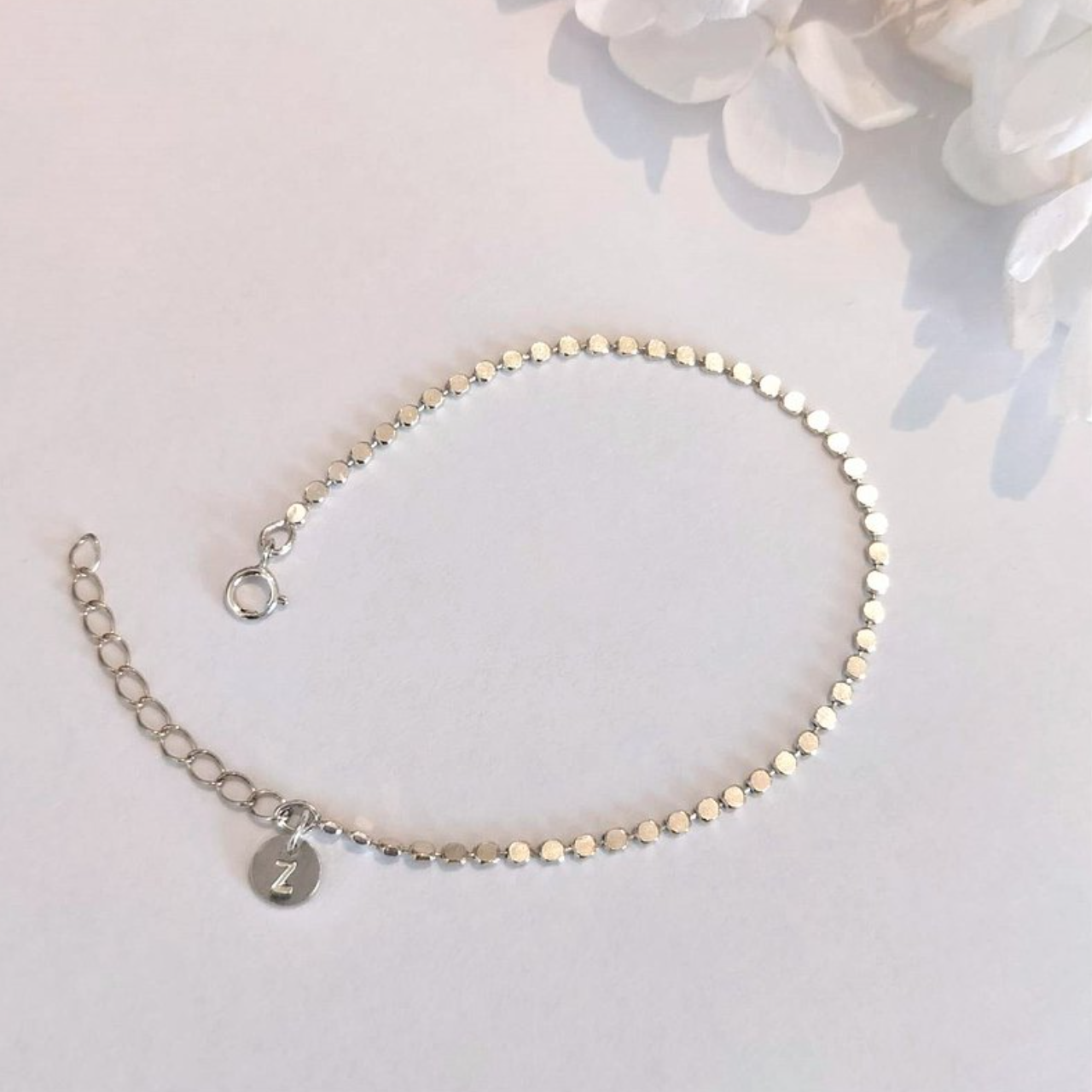 │簡約│字母硬幣 • 手工鋼印 • 純銀手鍊 ::紀念禮物::