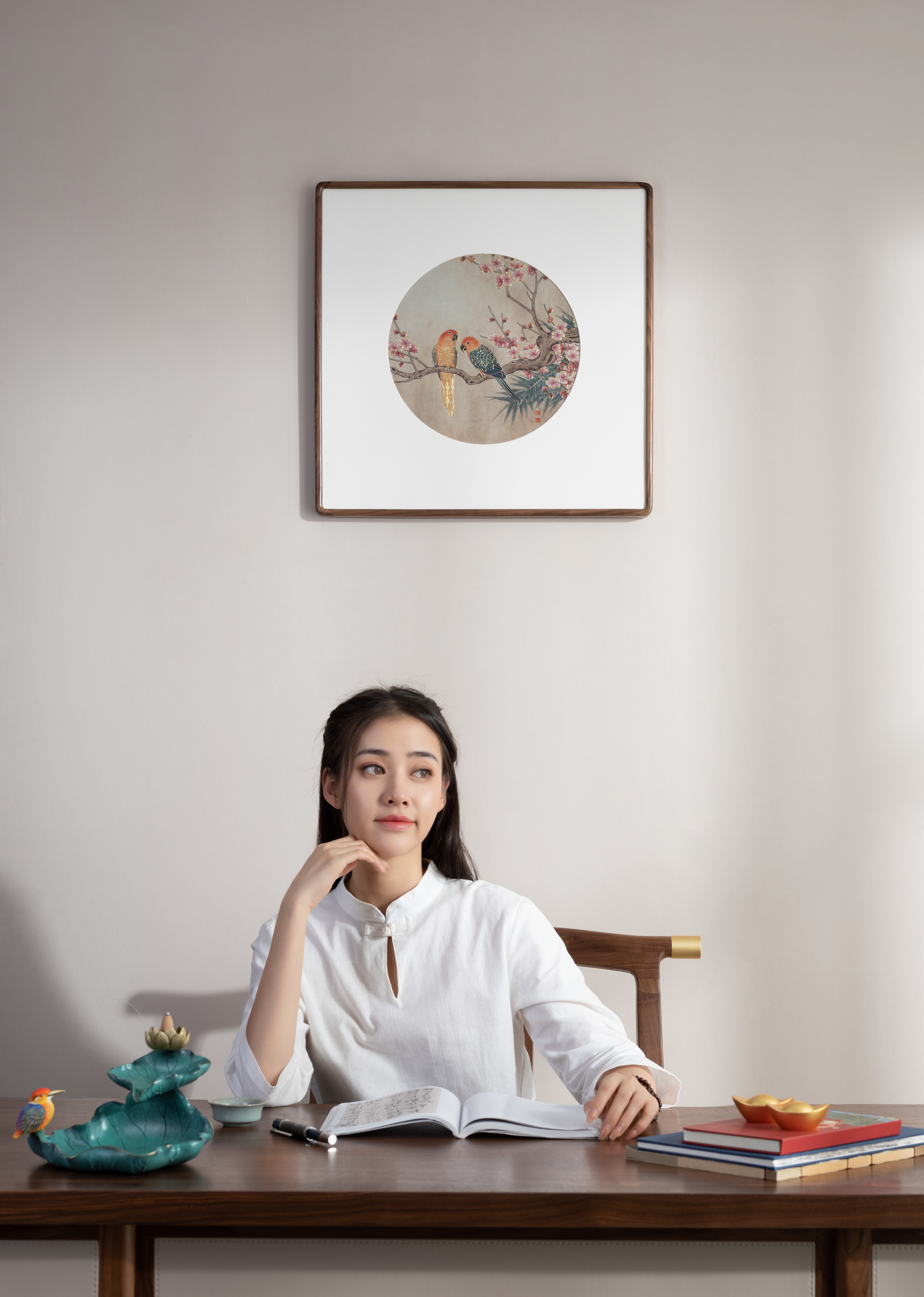 梅花鸚鵡圖(銅雕畫)◇已停產◇