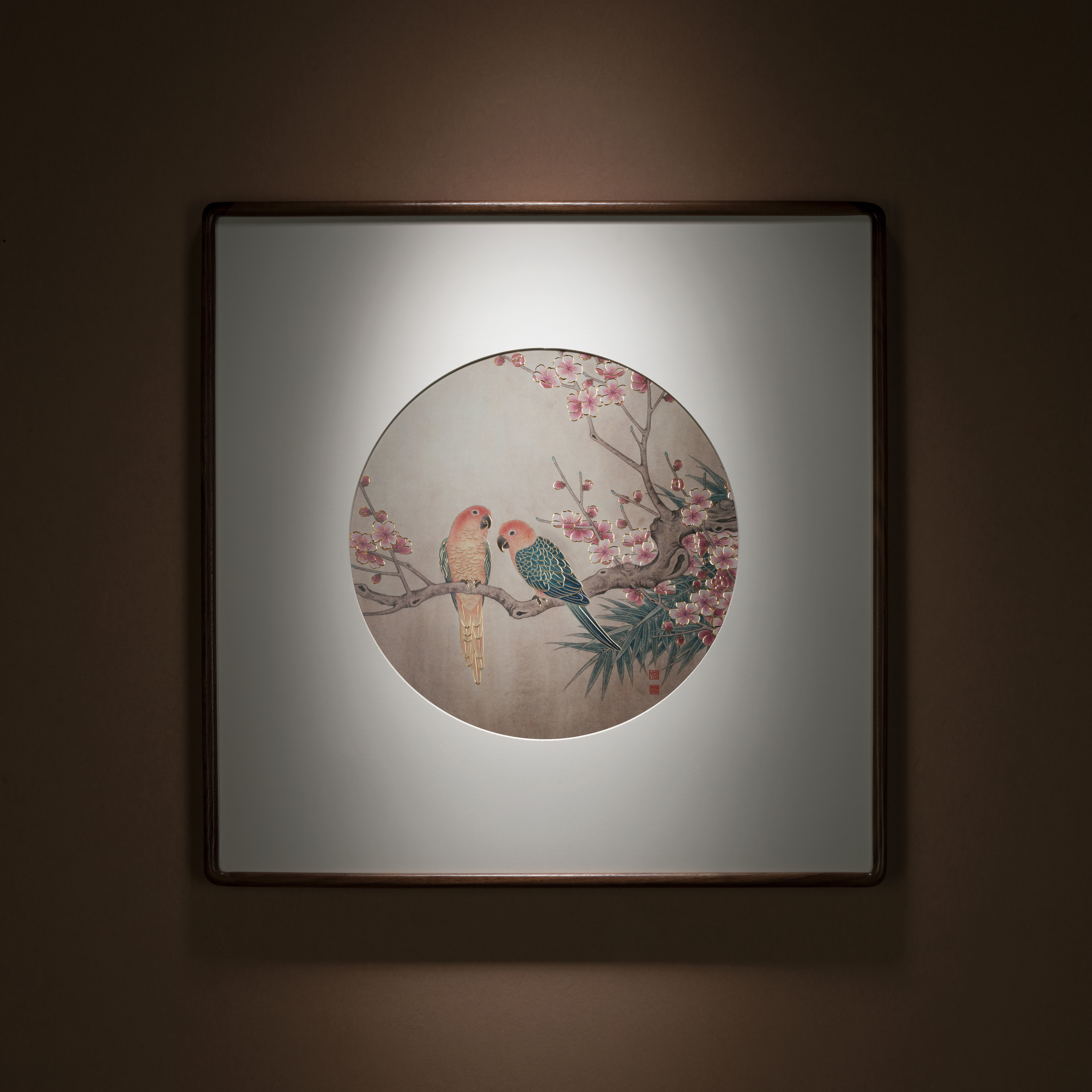 梅花鸚鵡圖(銅雕畫)◇已停產◇