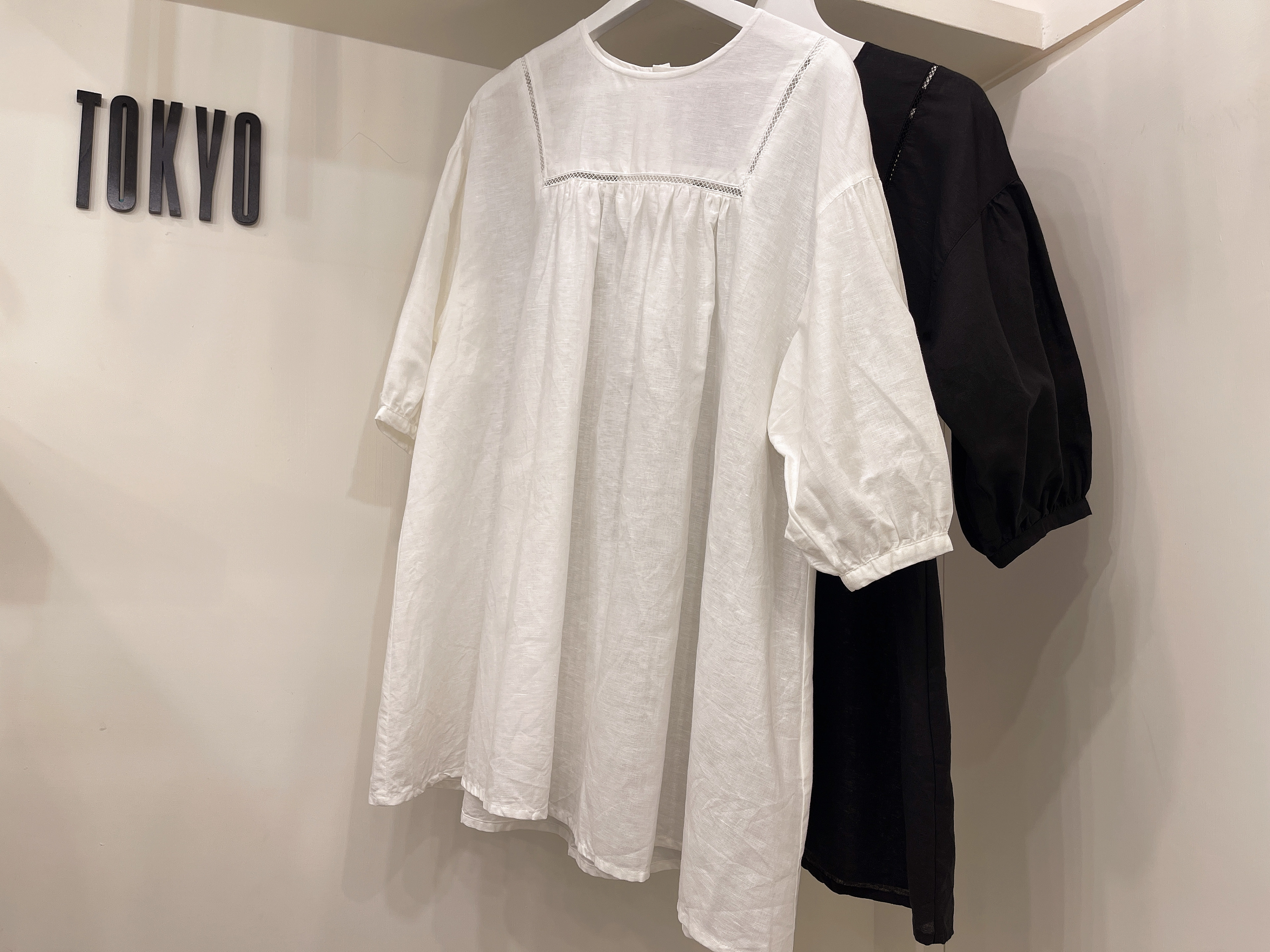 七分袖長版上衣