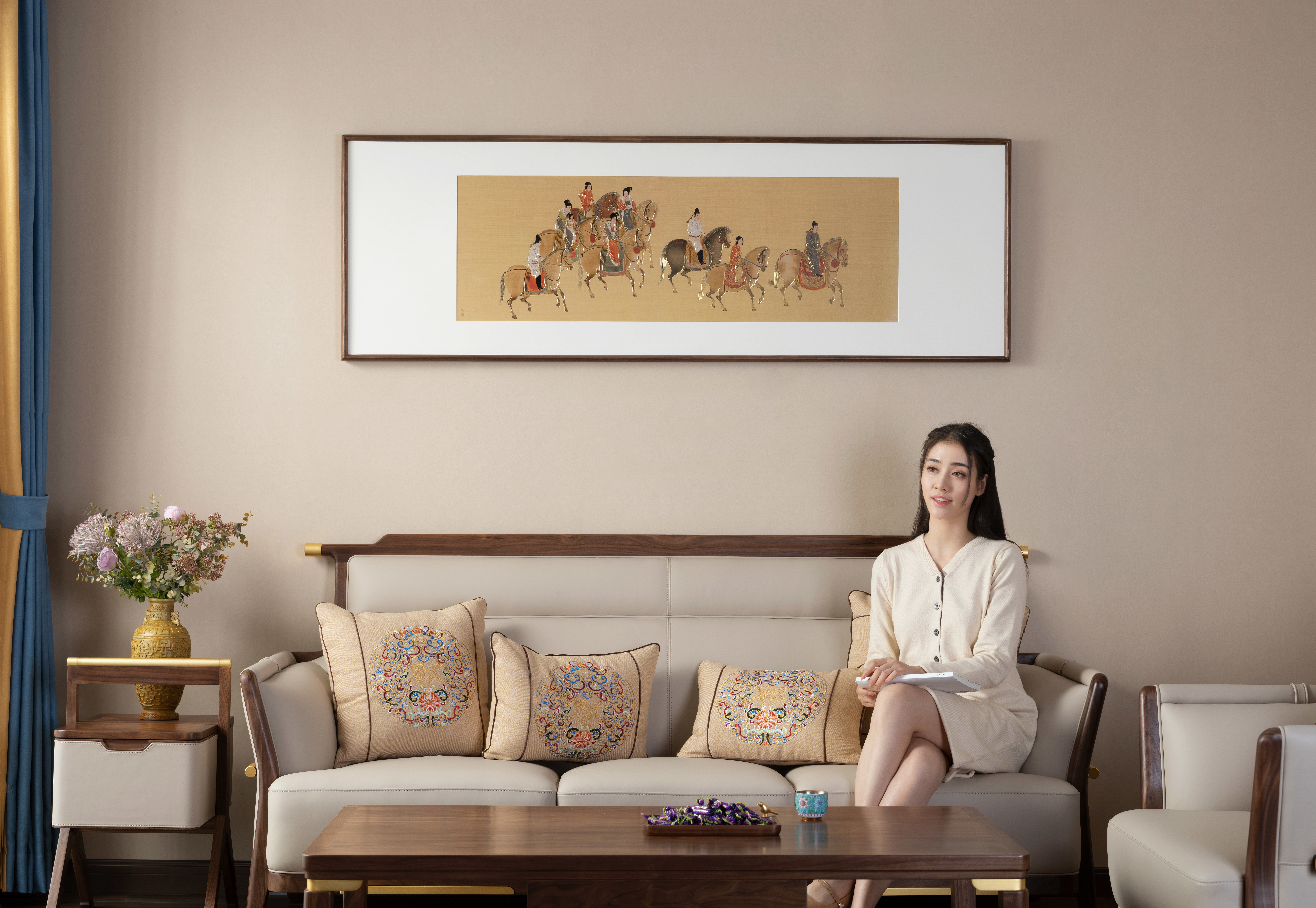 虢國夫人游春圖(銅雕畫)◇已停產◇